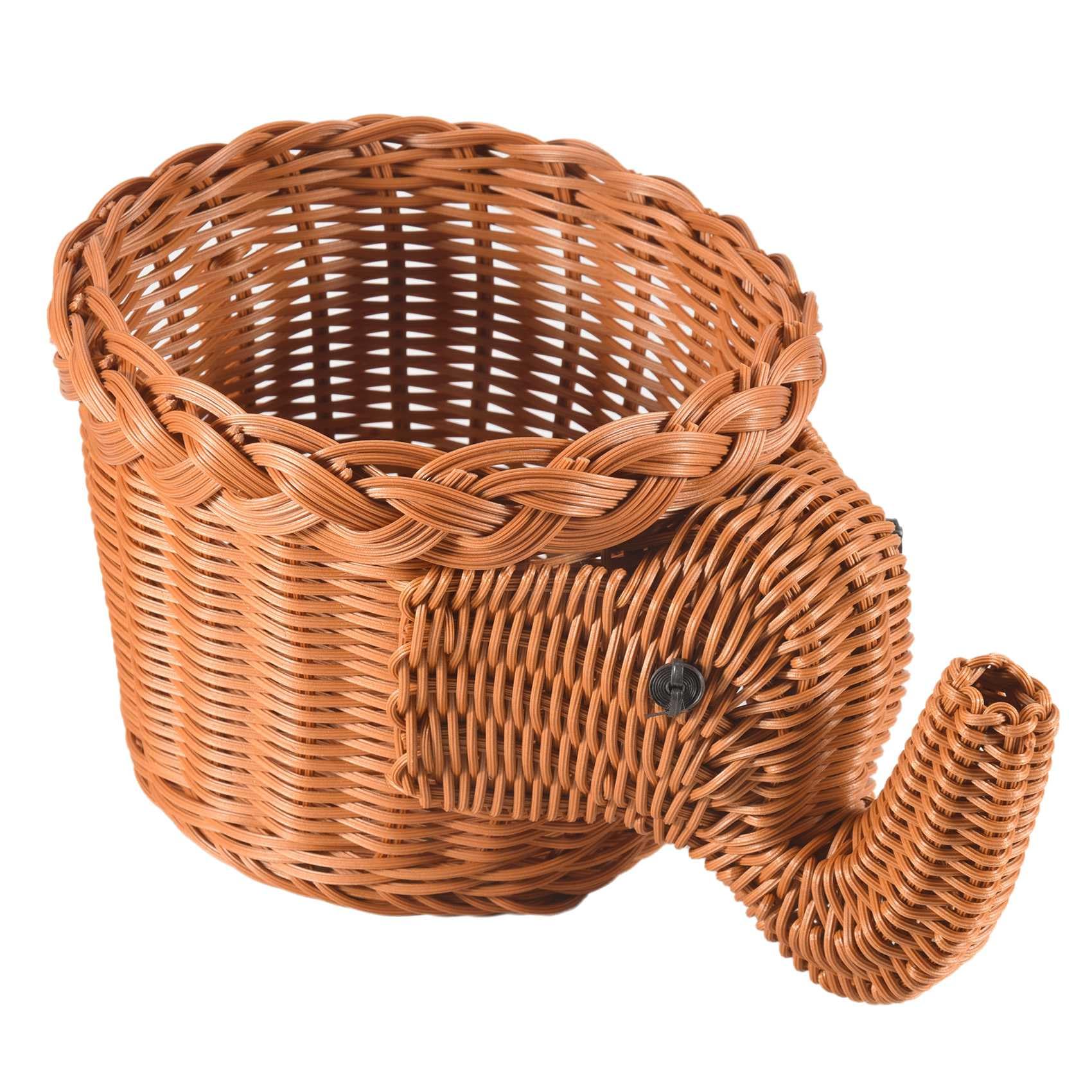 CTRLZS Handmade Bamboo Elephant Wicker Picnic Basket Food Bread Camping Picnic Basket Bamboo Fruit Storage Basket