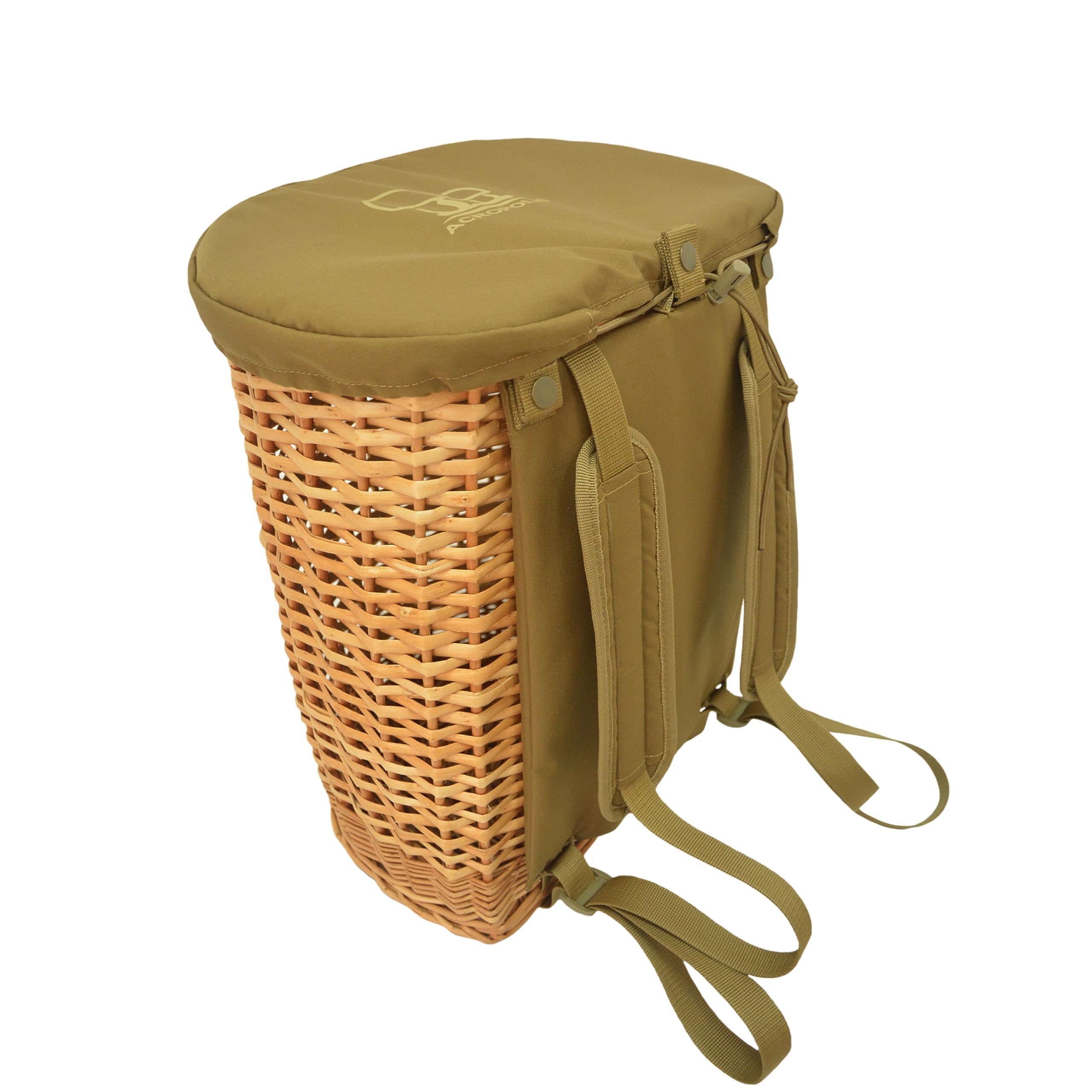 Acropolis Mushroom Foraging Bag - Wicker Basket for Adults and Kids - Haversack Bushcraft Bags - Gardeners Harvest Basket - Forage Pouch for Hiking, Morel Mushrooms, Camping, Hunting, X-Large, PHG-5