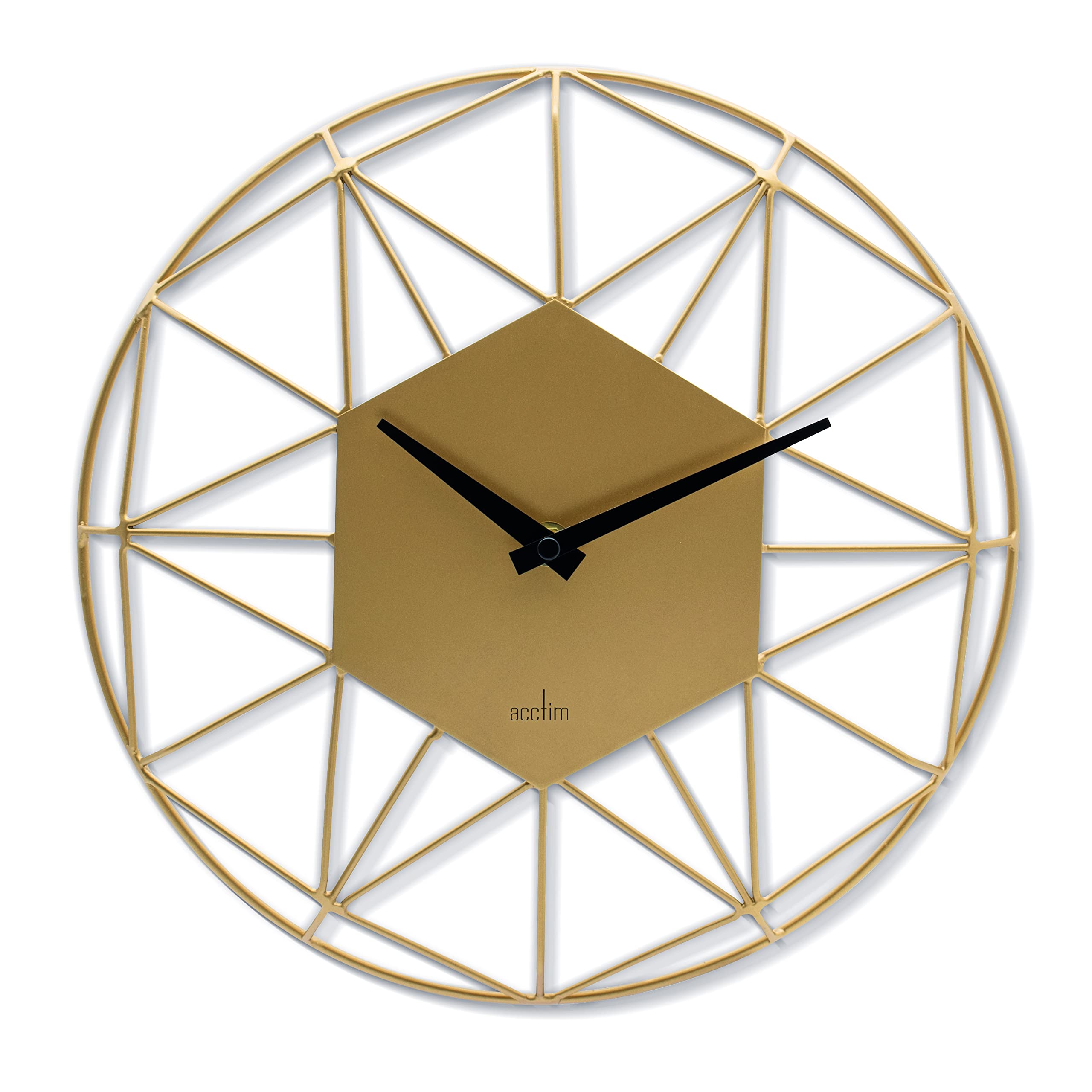 Acctim White 29578 Alva Quartz Wall Clock With Gold Wire Dial