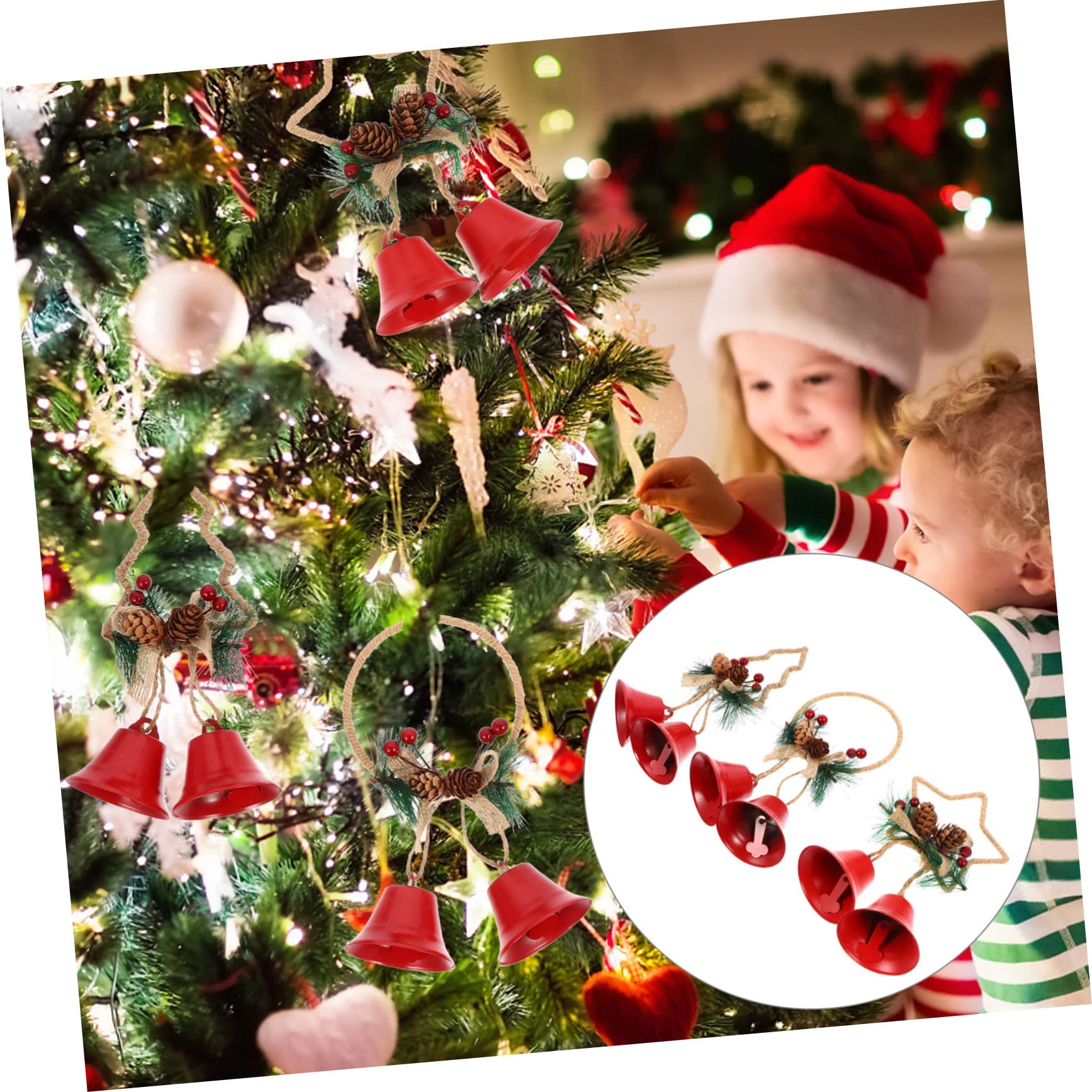Zerodeko 2 Set Di Campanelle Per Lalbero Di Natale Pendenti A Forma Di Campanella Di Natale Decorazioni Uniche Da Appendere Per Case Camere Da Letto E Soggiorni 3 Pezzi * 2