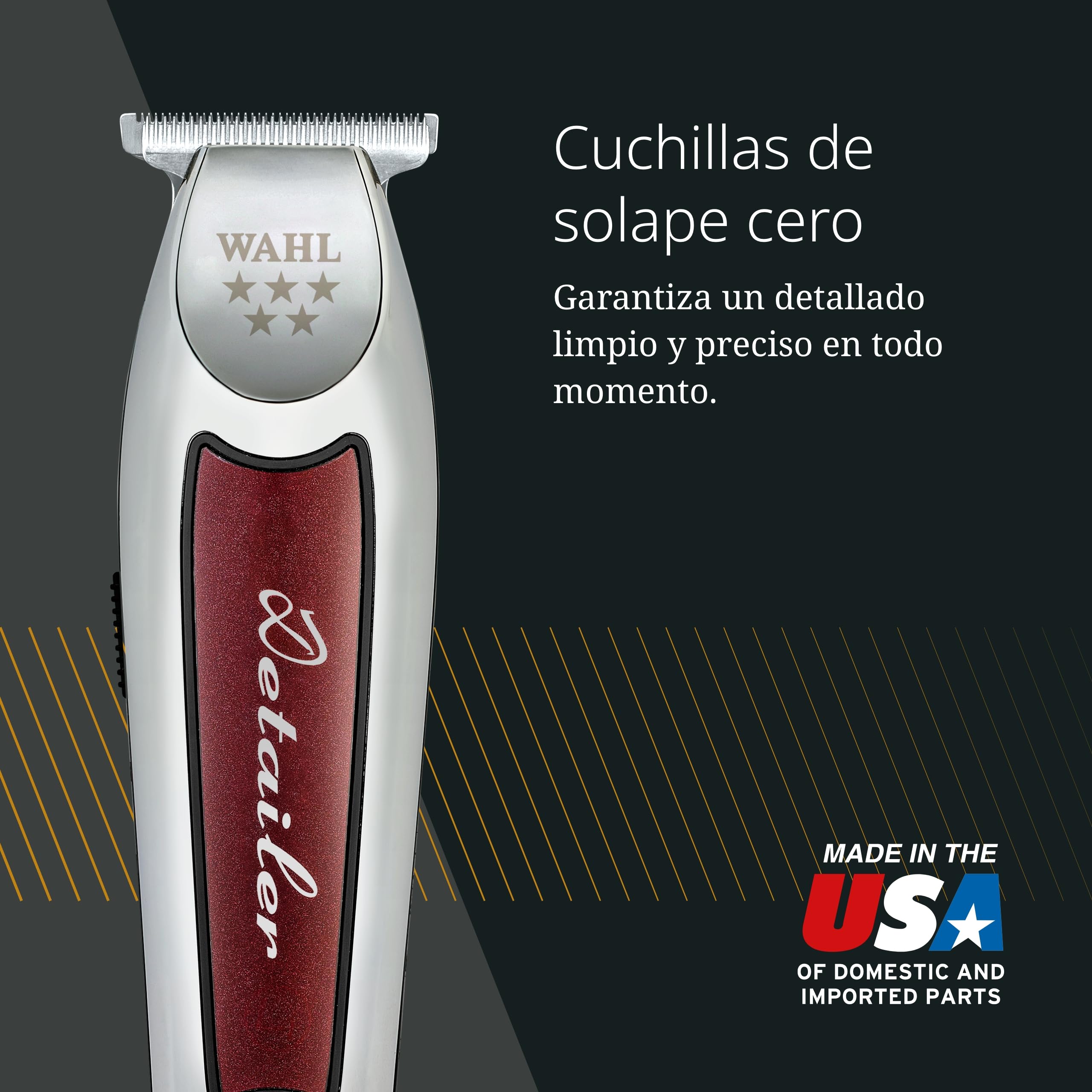 Wahl Detailer LI Cortapelos Inalámbrico - Potente Máquina de Cortar Pelo para Hombre con Cuchilla en T Extra Ancha para Trabajos de Bordes y Detalles