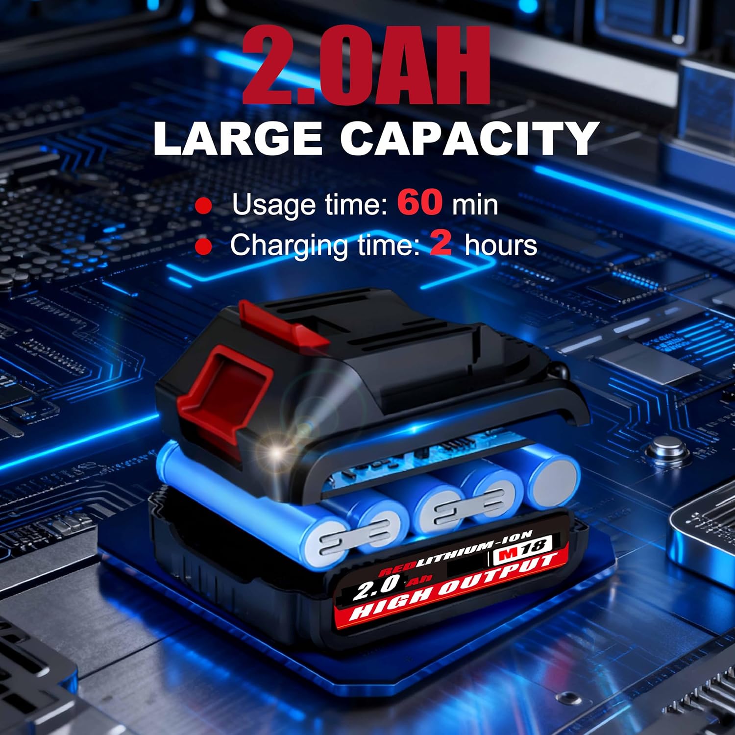 21V Brushless Cordless Power Drill 【2 Battery】 with 2x 2.0Ah Battery and Charger (531 in.lbs)- 3/8 inch Chuck Brushless Impact Driver, LED Work light Hammer Drills