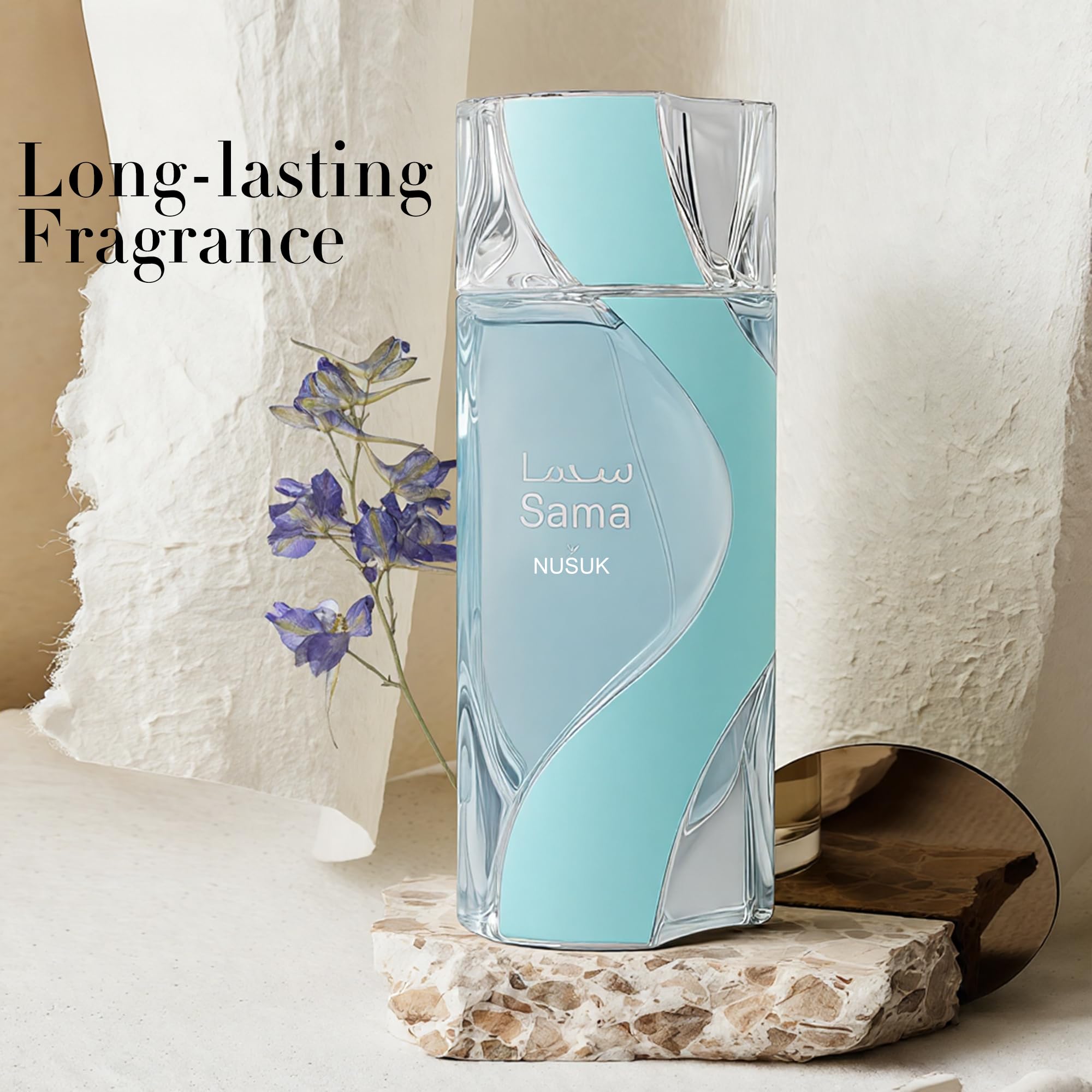 Nusuk Sama Cologne for Men | Warm Spicy Gourmand Eau de Parfum | 100ml Long Lasting Perfume with Lemon & Bergamot, Ozonic Sage & Geranium, Clean Moss, Musk & Amber | Rich Seductive Scent