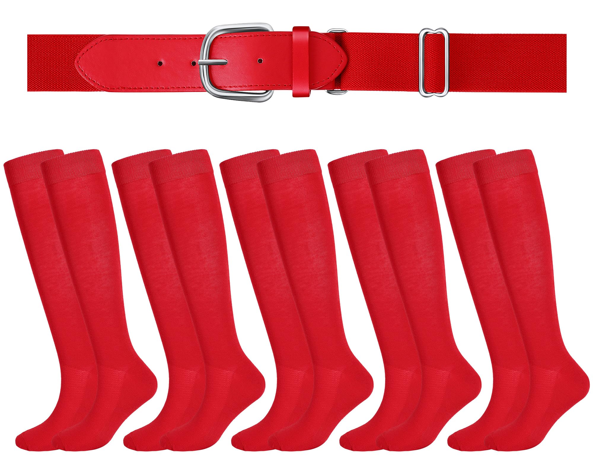 Haysandy Baseball or Softball Sock and Belt Combo Set 5 Football Baseball Socks with Softball Belt for Kids Youth Boys