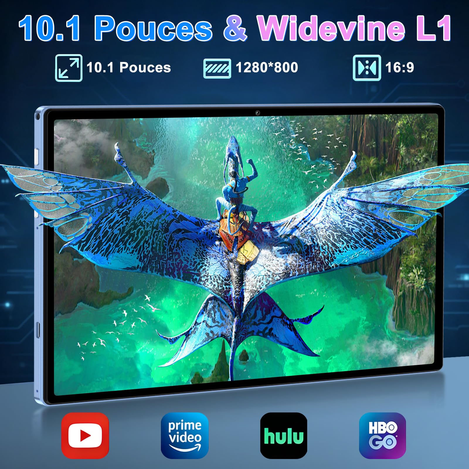 ZIOVO Tablet 10 Pollici Android 15,30GB RAM+128GB ROM(TF 1TB),5G WiFi Tablets,Octa-Core 2.0 GHz/Gemini AI/Widevine L1/8000 mAh/Bluetooth 5.0/GPS/Face ID/2 in 1 Tablet con Tastiera e Mouse-Blu