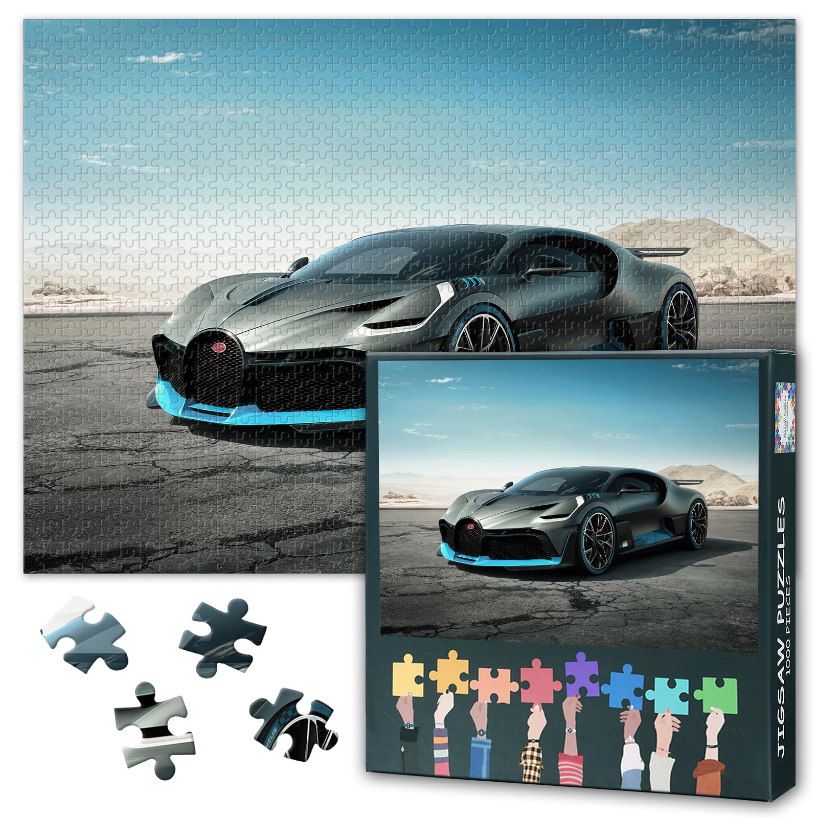1000 Piece Puzzle for Adults Sports Car - Jigsaw Puzzles 1000 Pieces Hypercar, Hard Impossible Difficult Challenging Puzzle Racing Car (27.5"x19.7"),