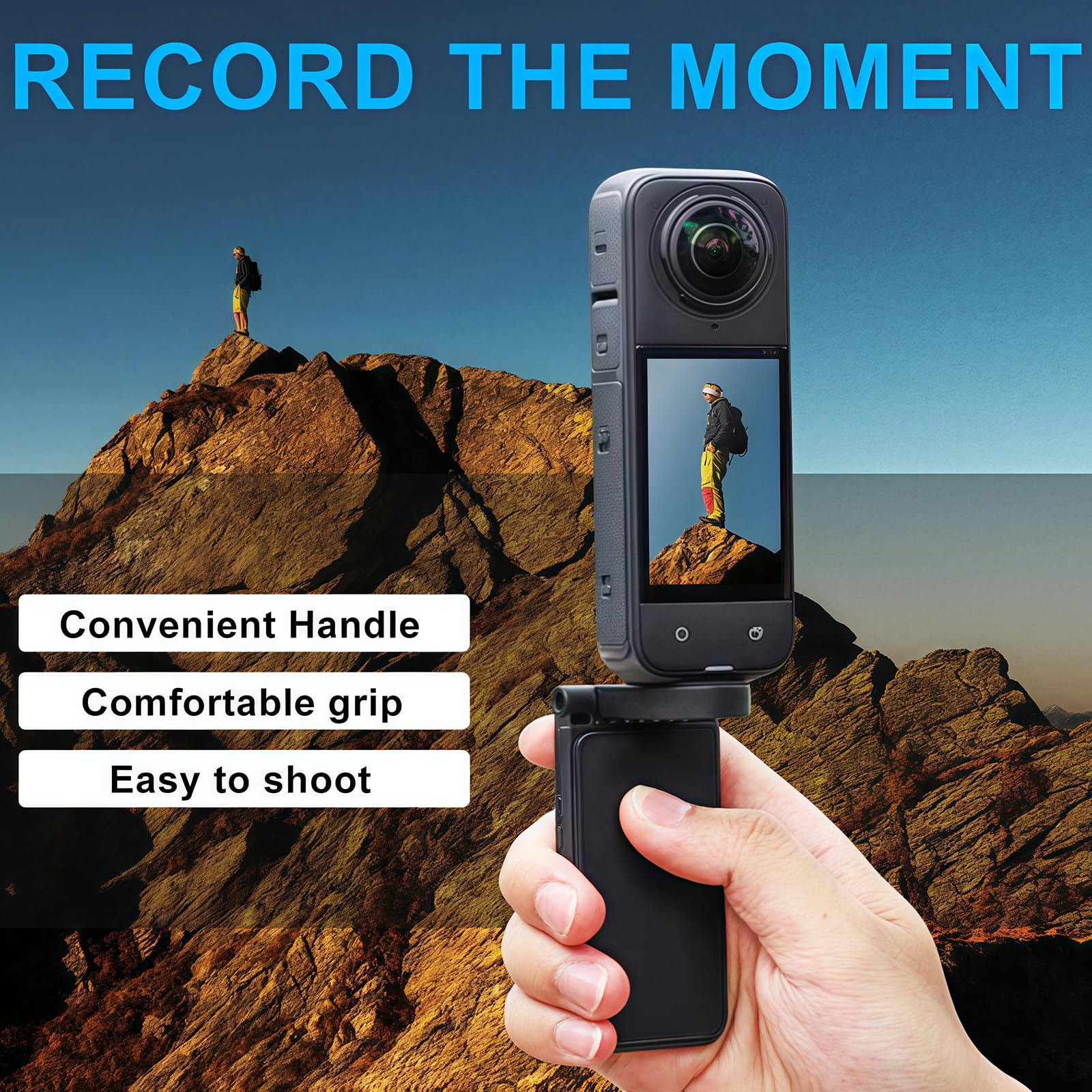 BECEMURU - Supporto a parete con staffa di montaggio a palo in acciaio, compatibile con telecamera e pannello solare ad anello (nero