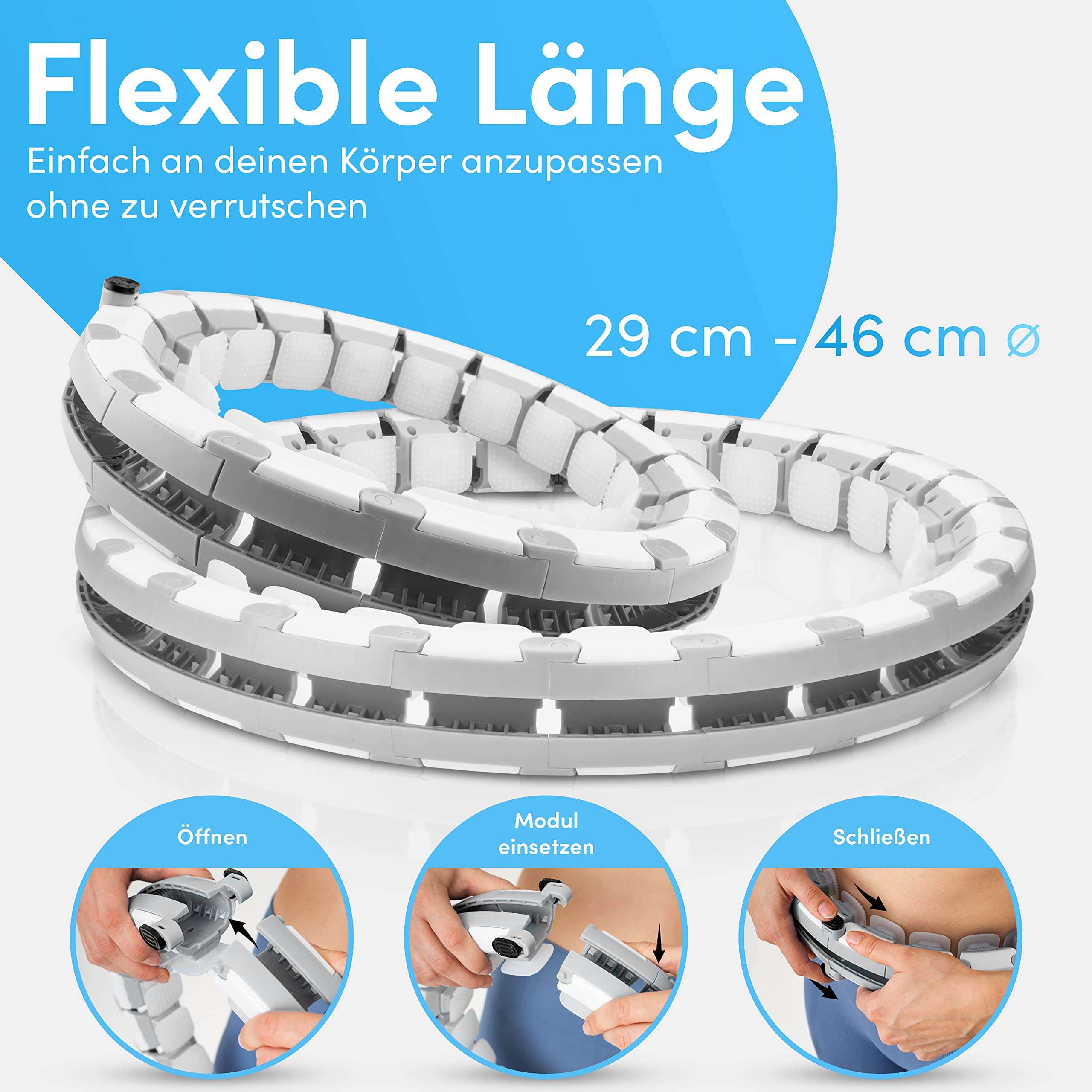 STREYDA ® Premium smart Hula Hoop, Hula Hoop Reifen Erwachsene aus hochwertigem Silikon - Hoola Hoop Reifen Erwachsene optimales Hullahub Reifen zum abnehmen