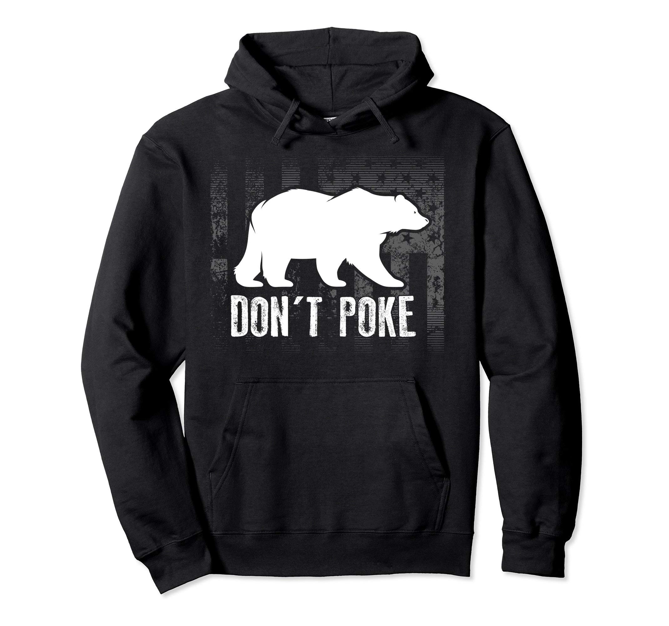 Don't Poke Funny Bear Hoodie | Cute Superhero Bear USA Gift Pullover HoodieOEKO-TEX STANDARD 100