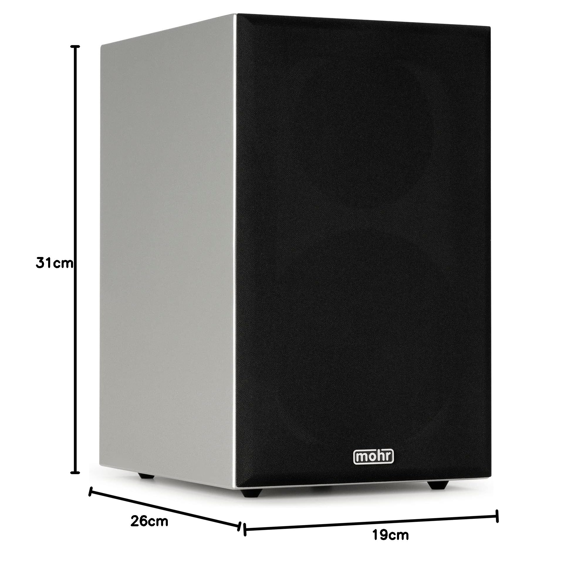 mohr 1 Paar Kompaktlautsprecher Shine 3 Silber HiFi Regallautsprecher in Klavierlack Optik Hochglanz