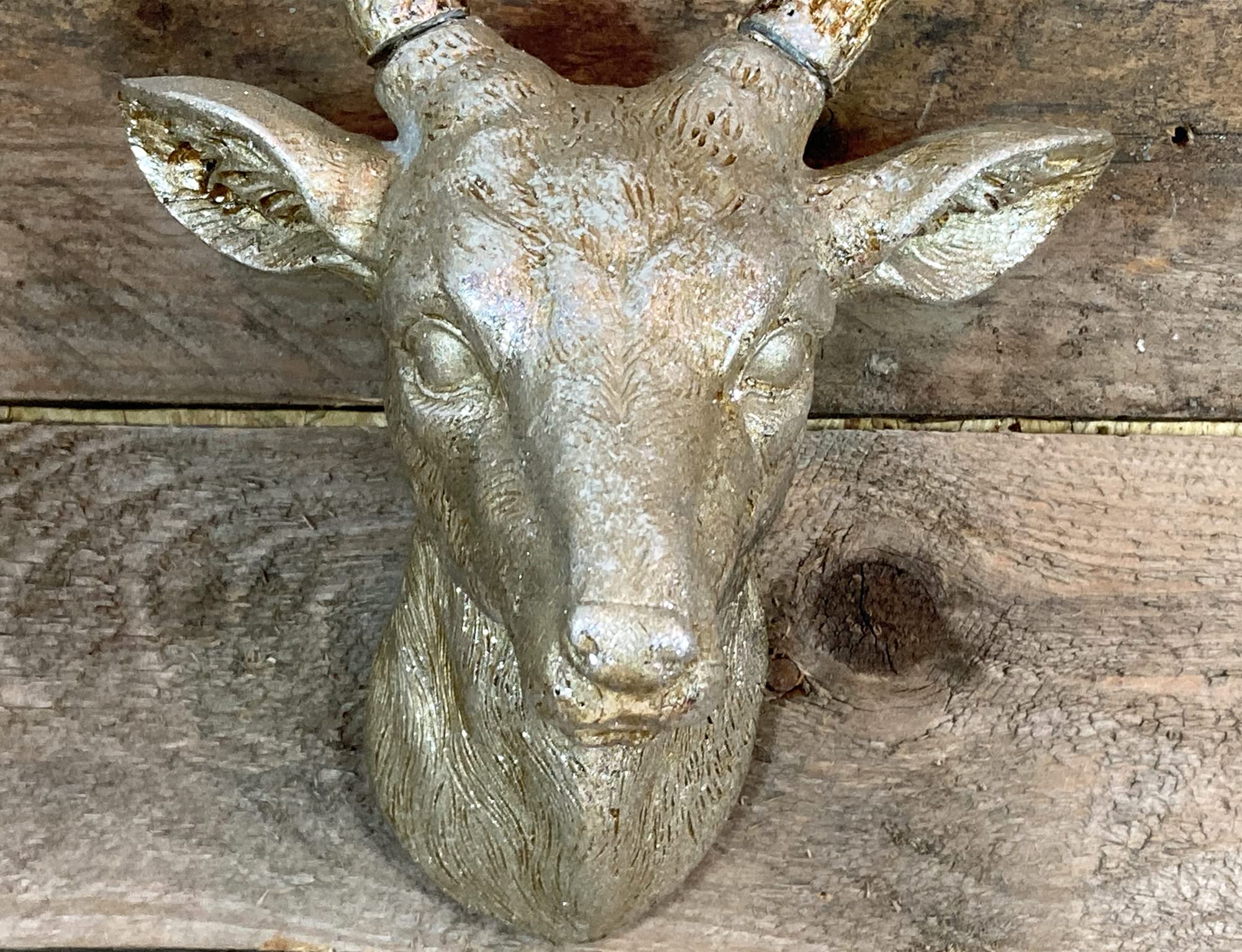 Best Value Here Wall Sculpture Reindeers head (M :26x24cm), Silver, 26L x 24W cm - Image 6