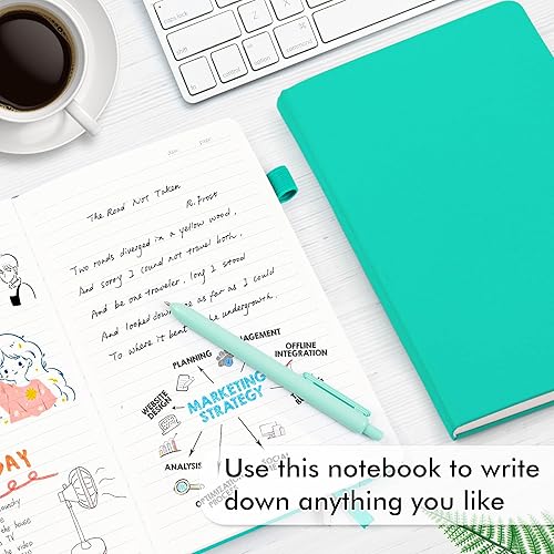 Miniatura 4 de feela Paquete de 12 cuadernos a granel, cuaderno de tapa dura, juego de diario clásico a rayas con soporte para bolígrafo para escuela, negocios,