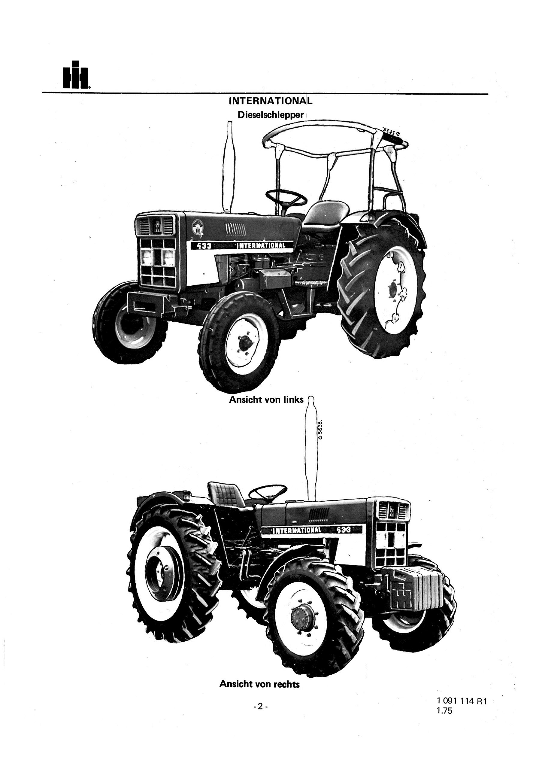 IHC Betriebsanleitung Bedienungsanleitung Traktor 433 533 633