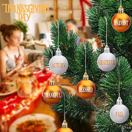 Miniatura 6 de 24 bolas colgantes de otoño para el día de Acción de Gracias, decoración colgante de bolas de cosecha de otoño de 1.6 pulgadas, bolas de