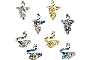 AXEN 8pcs Lord of the Rings Crochet Loop Ring, Adjustable Yarn Guide...