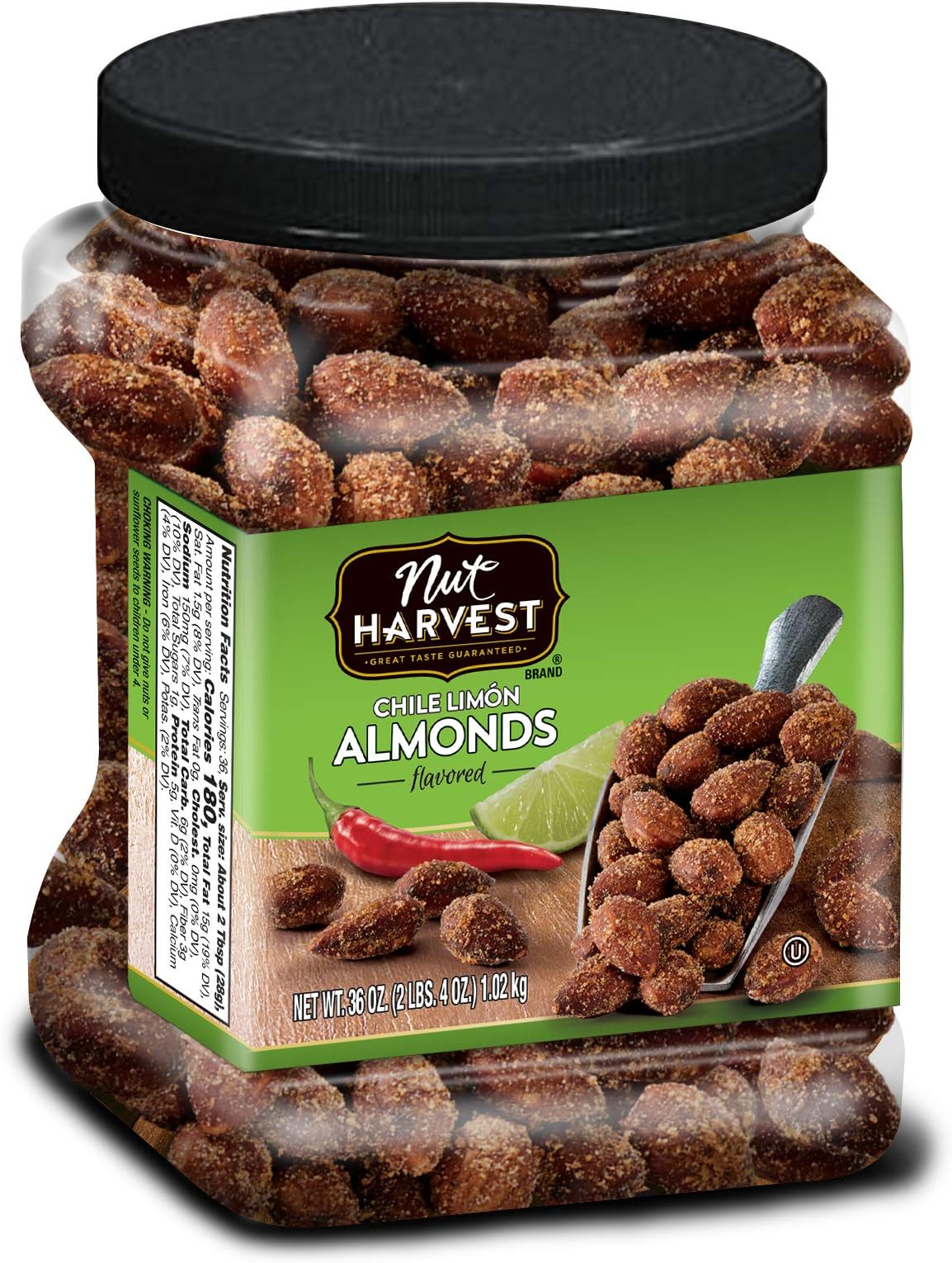 Nut Harvest Almonds, Chile Lime, 36 Ounce