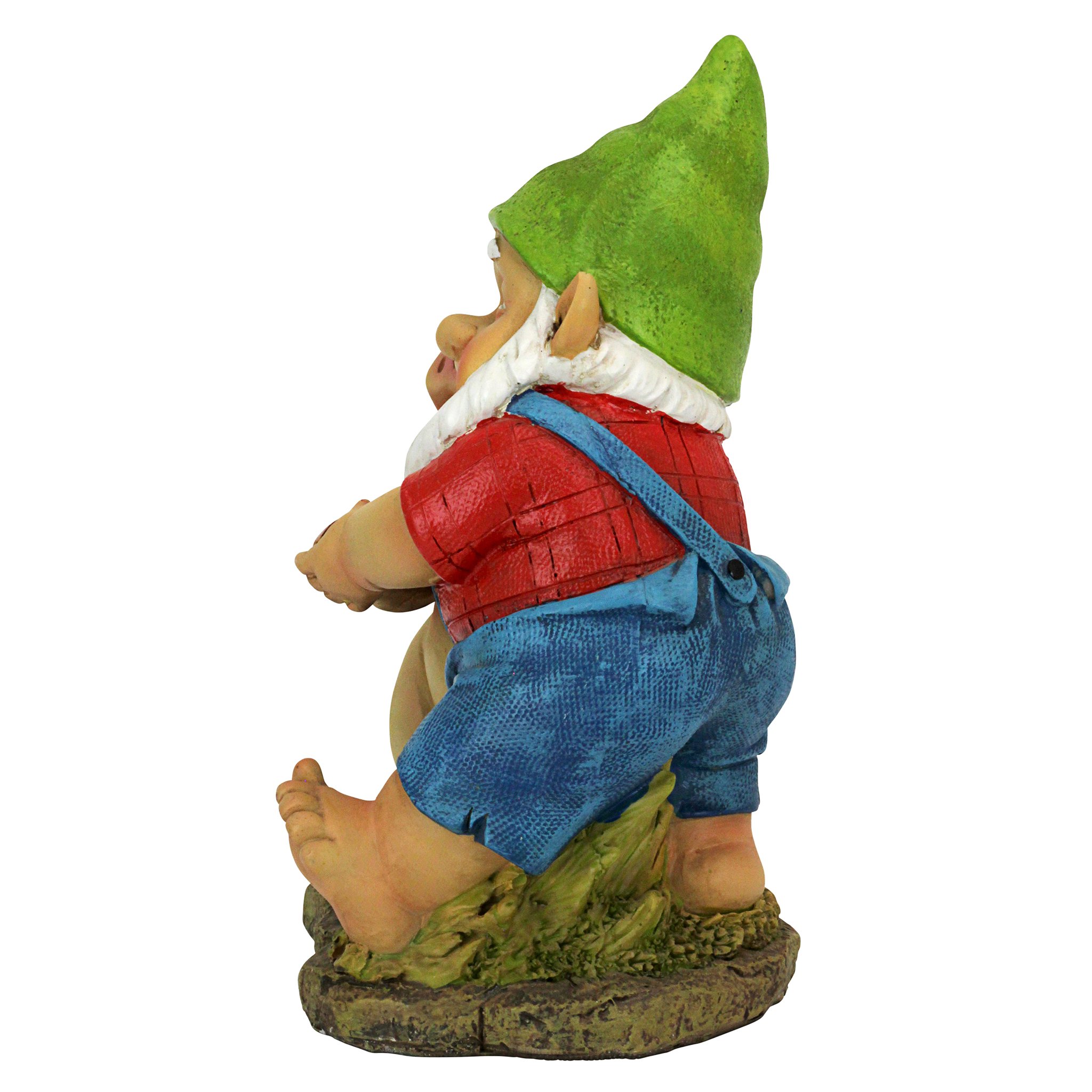 Statue nain de jardin - Nain de jardin heureux comme un cochon dans la pâtée - Nain de jardin pour pelouse