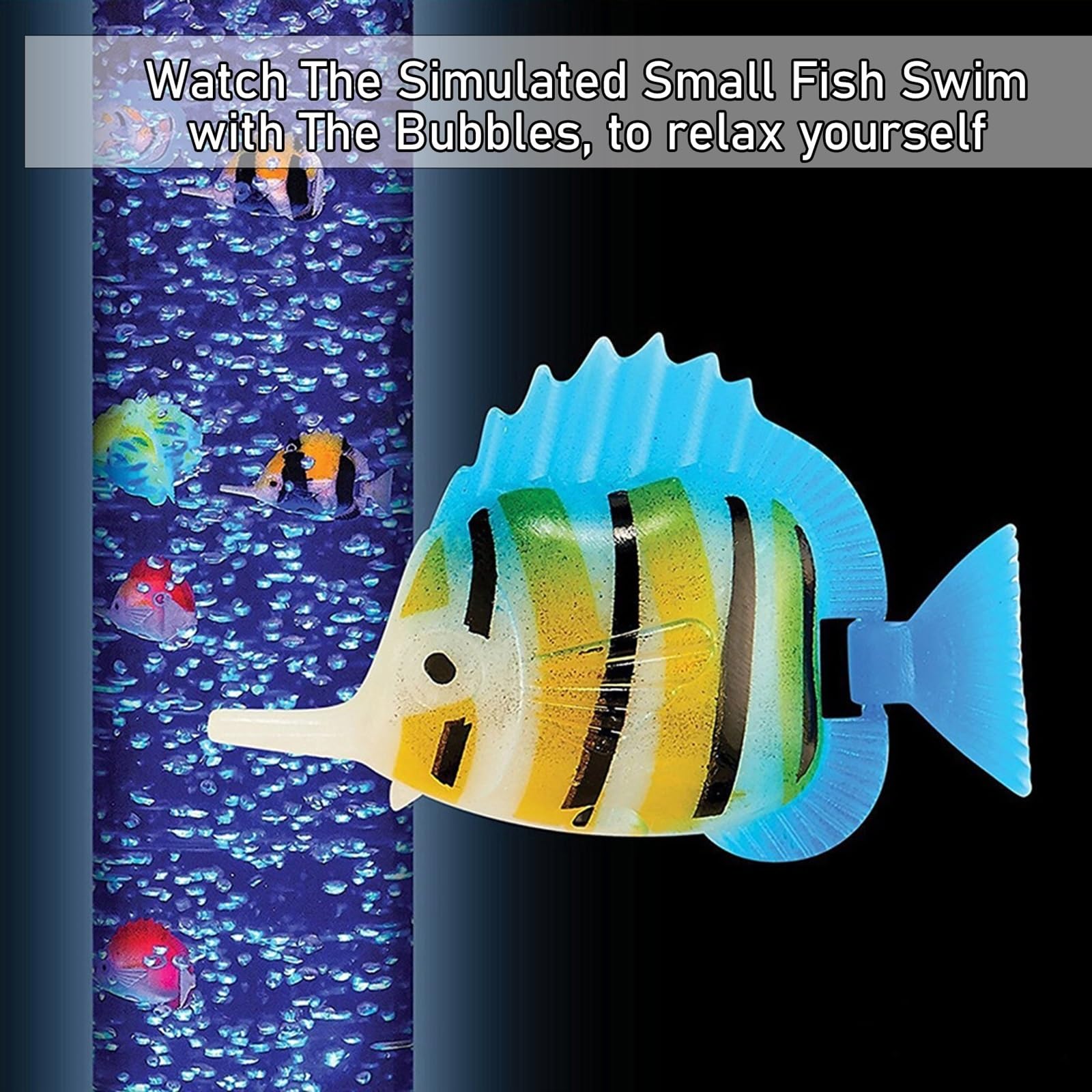 Lampada Lava Con Pesci A Bolle LED - Lampada Sensoriale Per Bambini ADHD E Autismo Con Cambio Colore