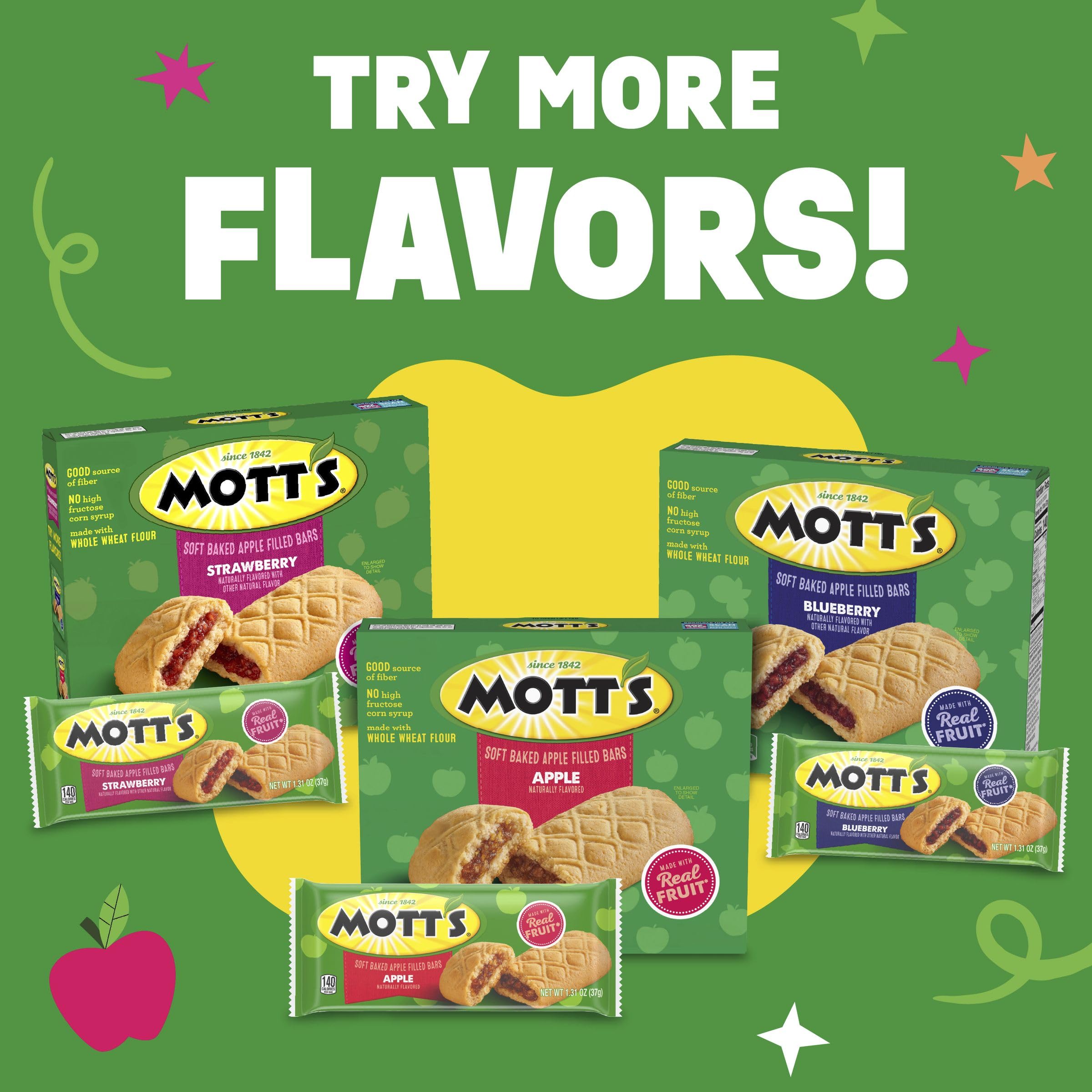 Motts Soft Baked Apple Filled Bars Blueberry Flavor Snacks Made with Real Fruit 5 Ct 6 55 oz — view 7