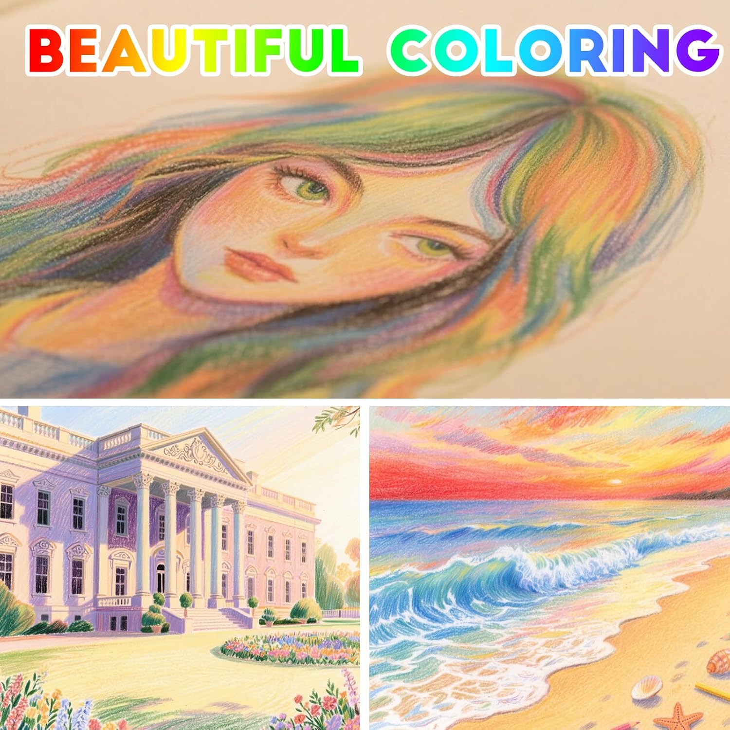 12 Rainbow Colored Pencils Set,Art Supplies,Teen Girl Gifts Trendy Stuff,Party Favors Arts and Crafts for Kids Ages 4-12,Coloring Pencil for Adult Coloring Book,Drawing & Sketch Pencil