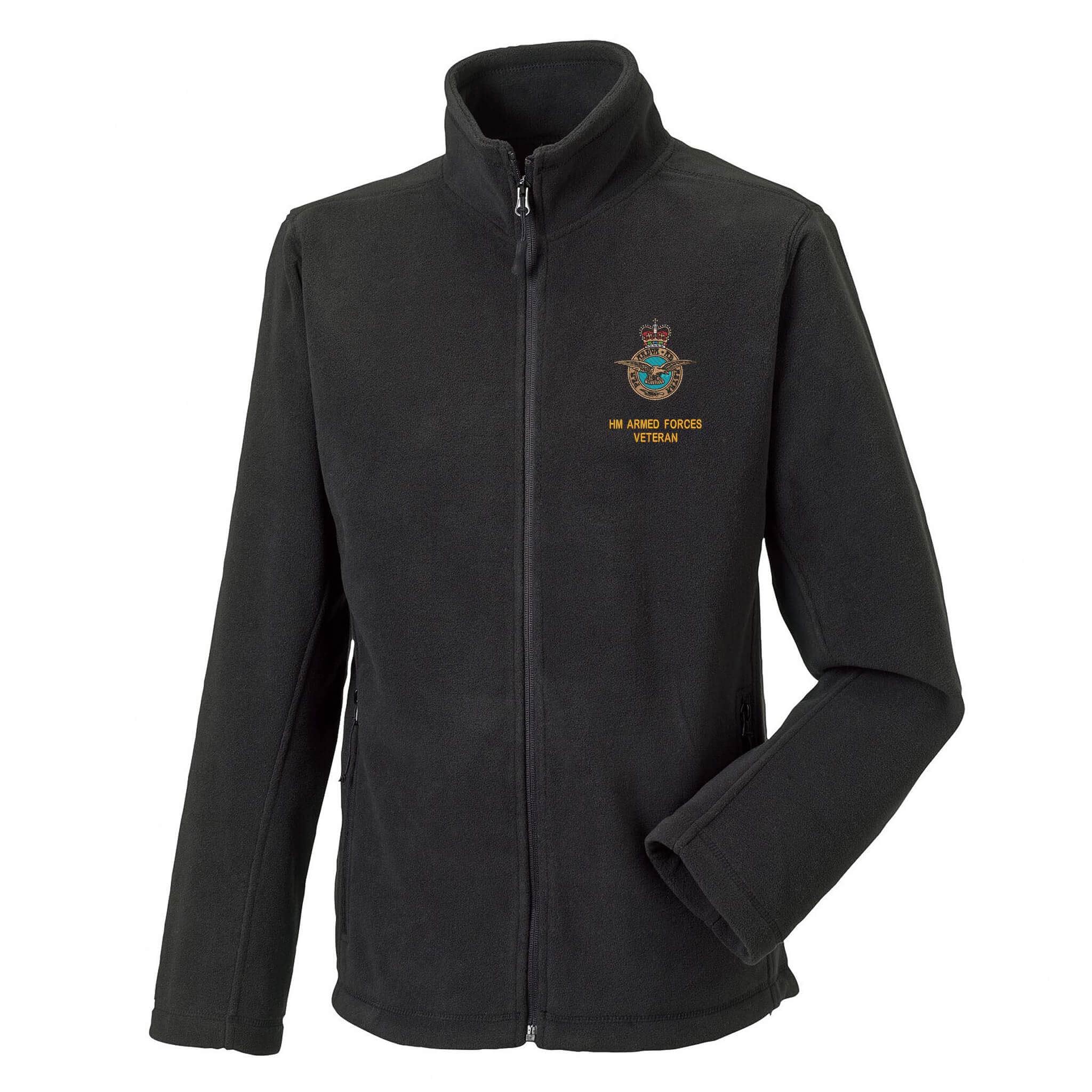 The Military Store Men's Black Raf Veteran Embroidered Fleece, 5X Large