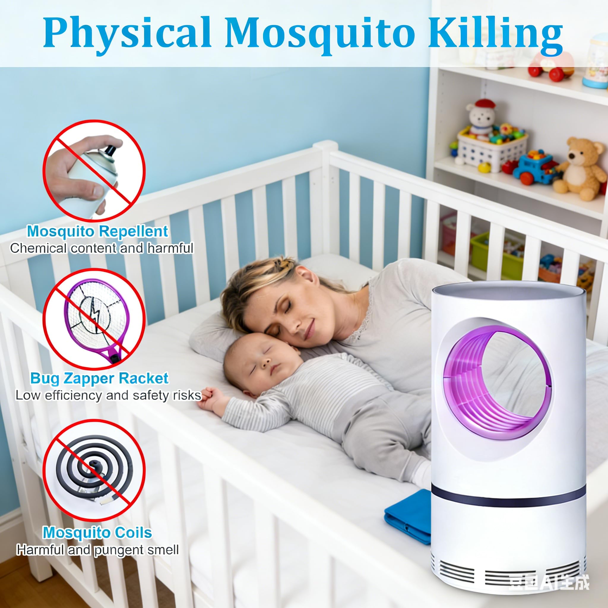 Professionale Lampada Antizanzare Elettrica, Atossica UV Anti Mosche, Trappola Zanzare, 2026 Zanzariera Elettrica da Interno per Casa Giardino Interno Cucina Soggiorno, Insetti Zanzare, Mosca,Falene