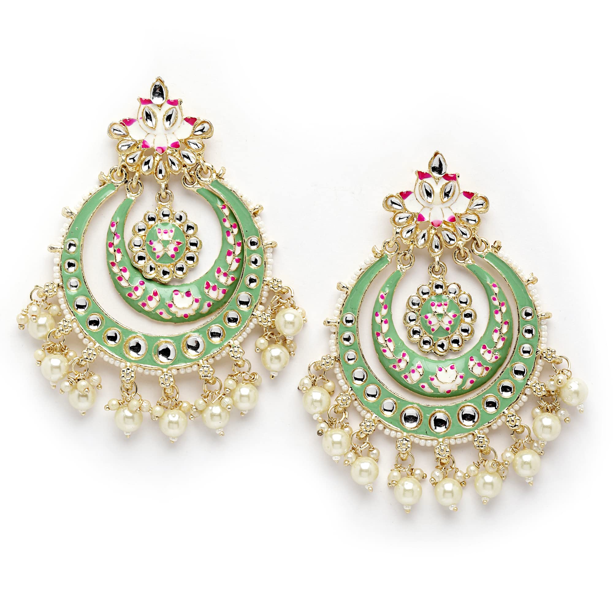 Shining Diva Fashion Latest Stylish Traditional Kundan Earrings for Women and Girls (14073er)(Sea Green) (B0BTHS2VHD) Amazon Price History, Amazon Price Tracker