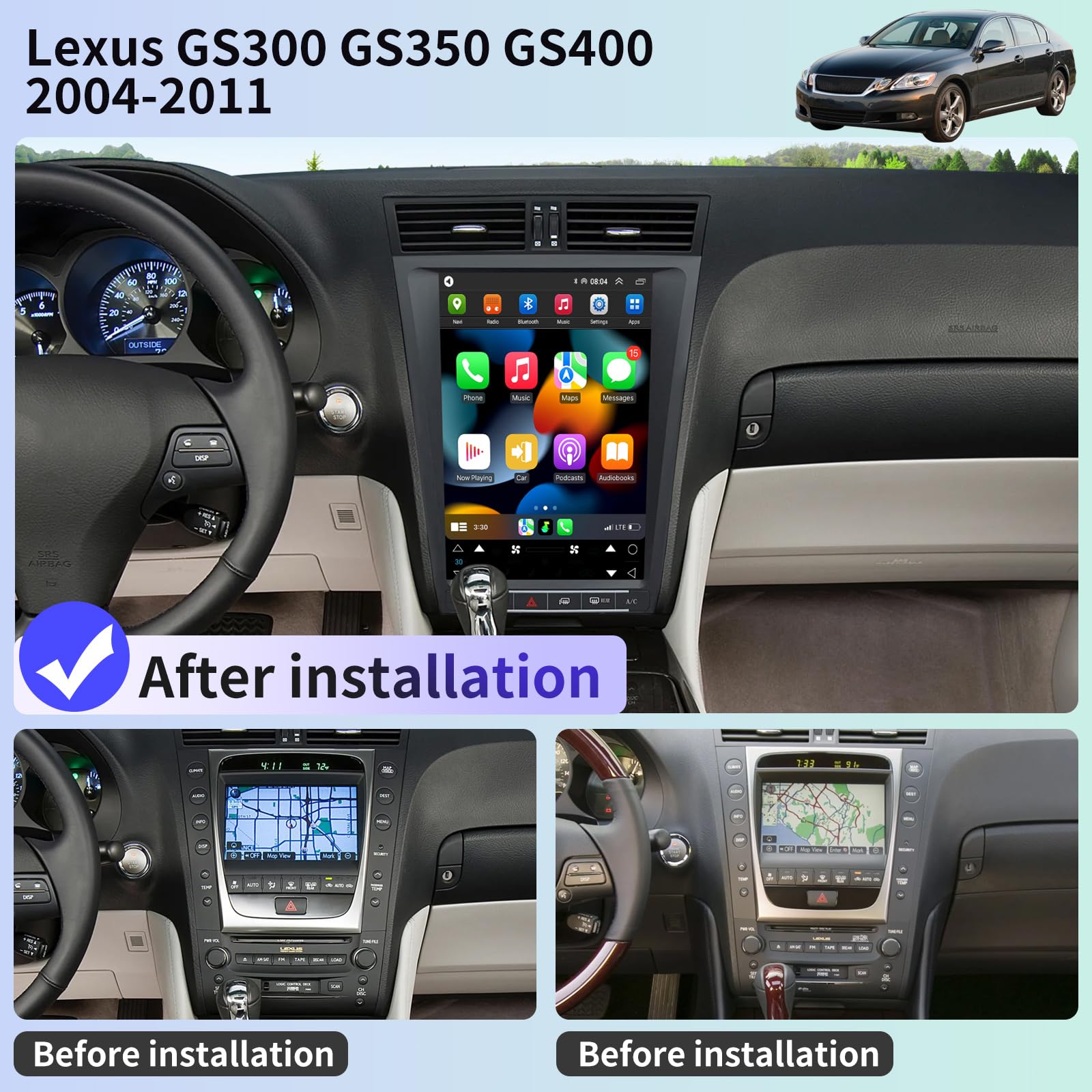 Amazon.co.jp: カーラジオステレオ レクサス GS GS300 GS350 GS400