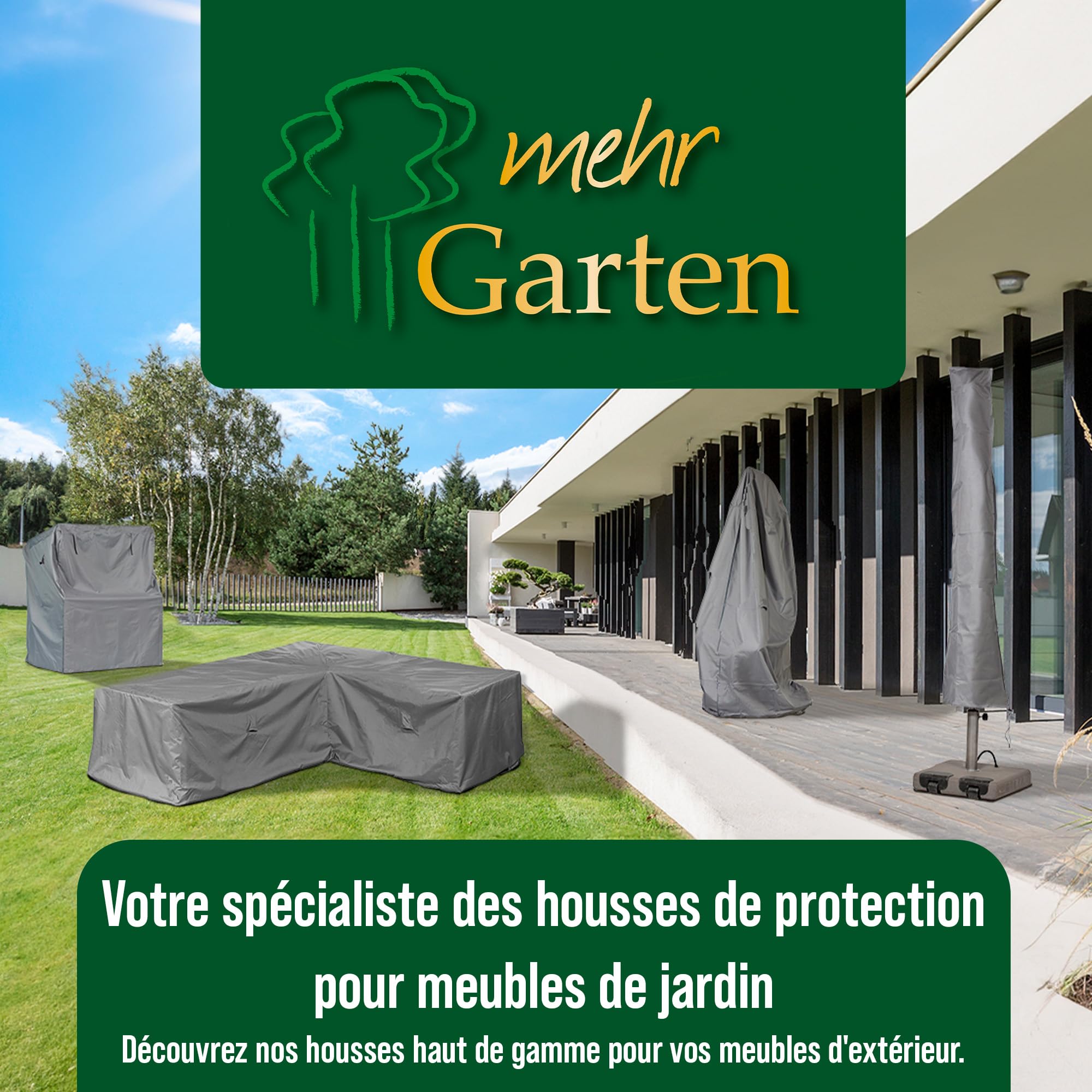 Housse salon de jardin en L gauche 300x245x80 cm