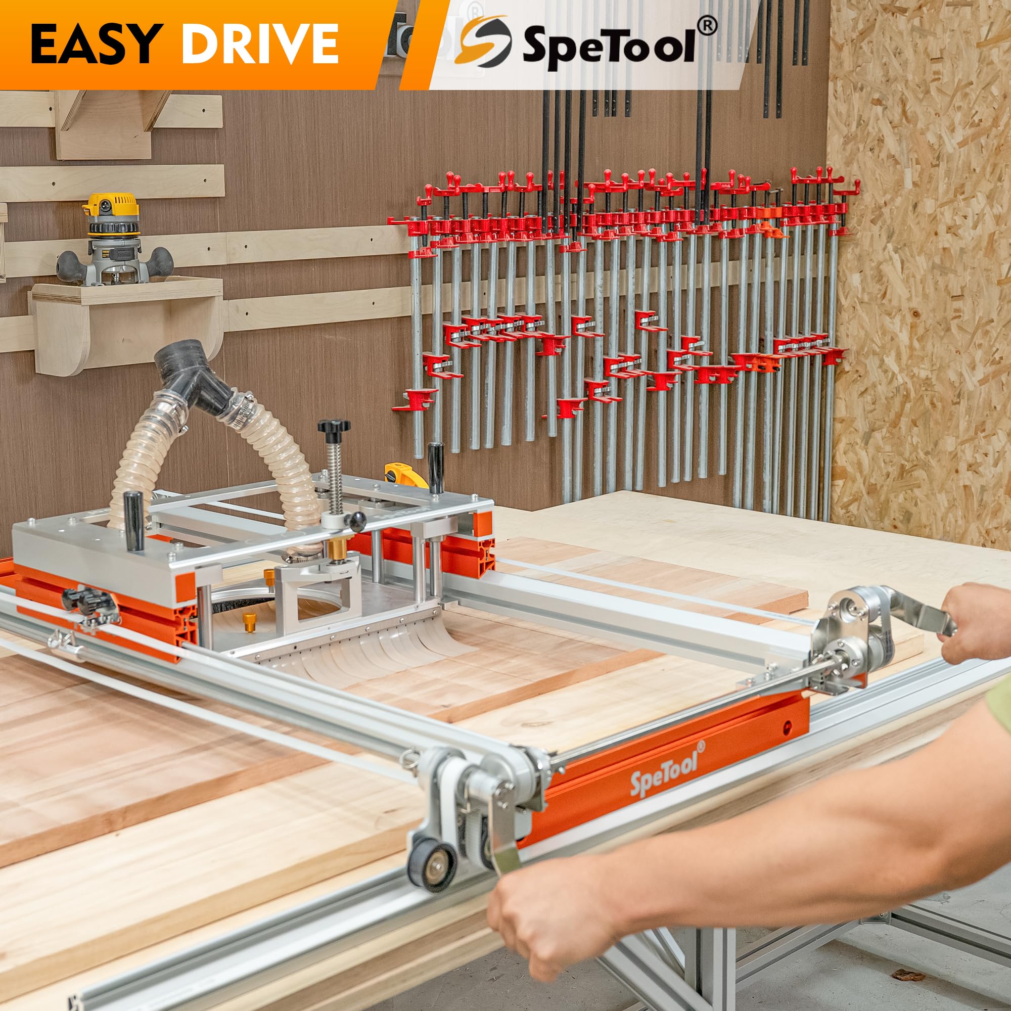 SpeTool Manueller Treiber Für Xpert Planfräsvorrichtung – Einfache X/Y-Verstellung, ±0,02mm Präzision, Für Holzplanfräsen, Zubehör (Vorrichtung Nicht Enthalten)