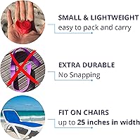 Vista 3 de Bandas de toallas (paquete de 6), para sillas de playa, piscina y crucero, extra duraderas, sin engancho, esenciales para cruceros y playa, gran