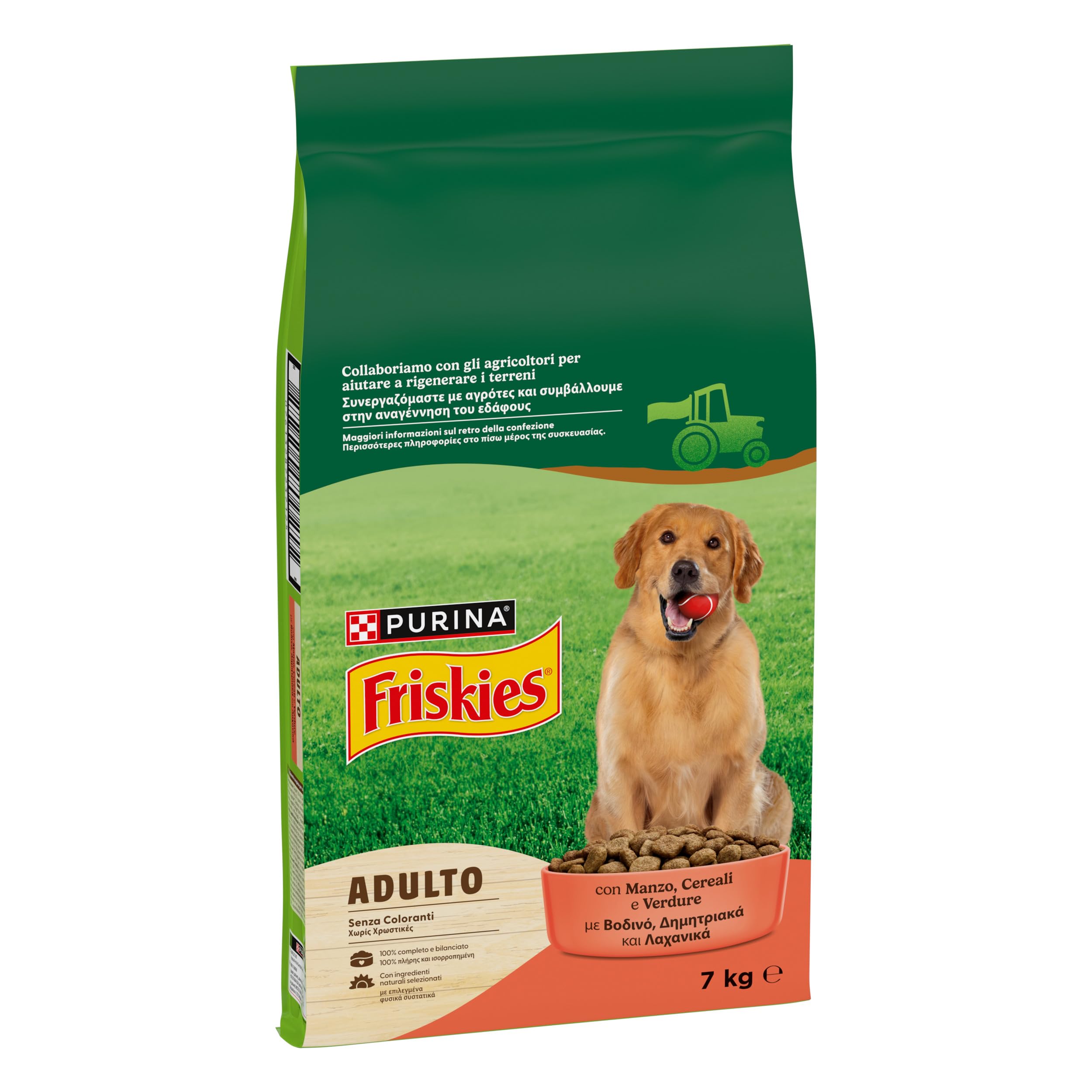 PURINA FRISKIES® Adulto crocchette per cani con Manzo e Verdure. 1 Confezione da 7 kg
