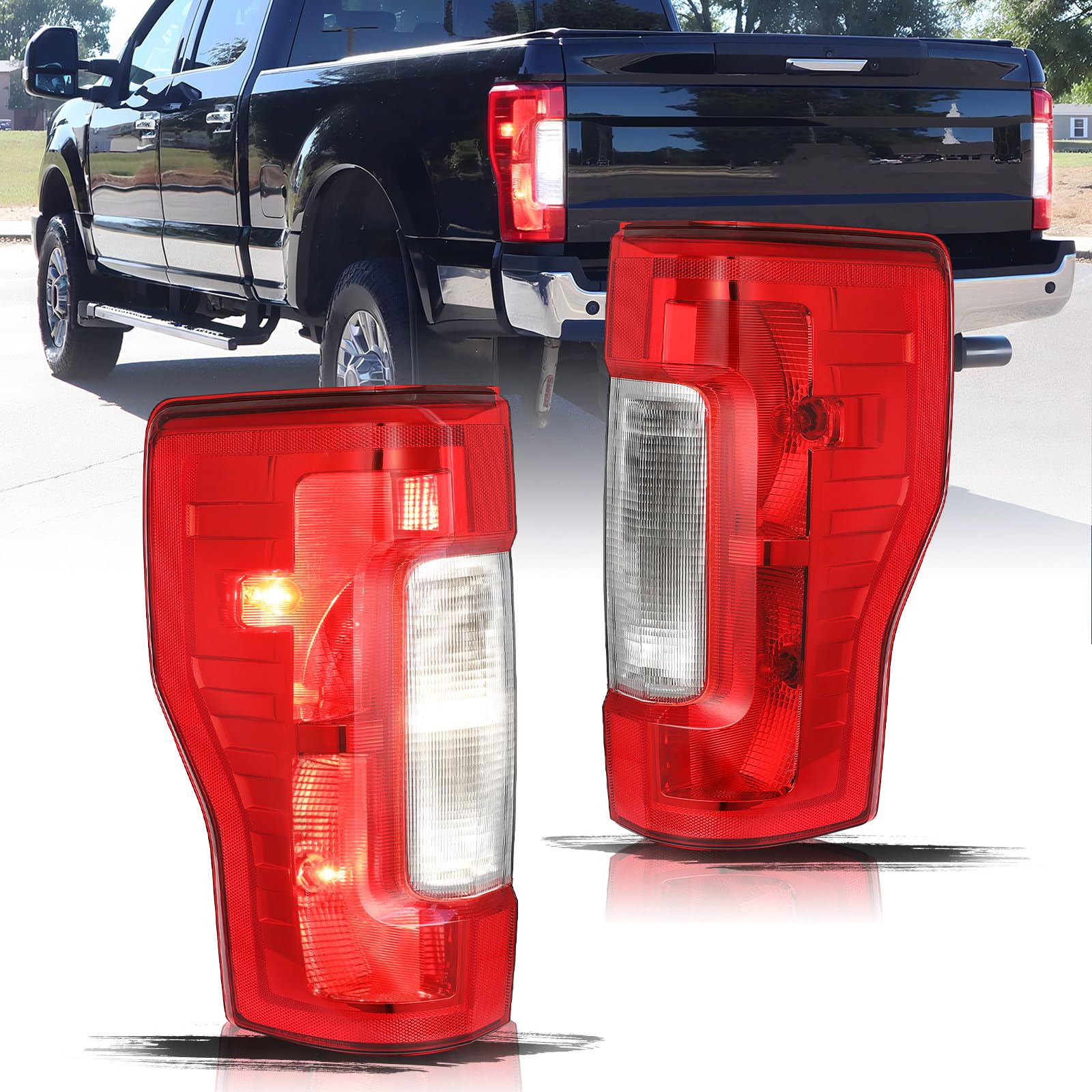 Aosky Halogen Tail Light Assembly for 2017-19 Ford F250 F350 Super Duty