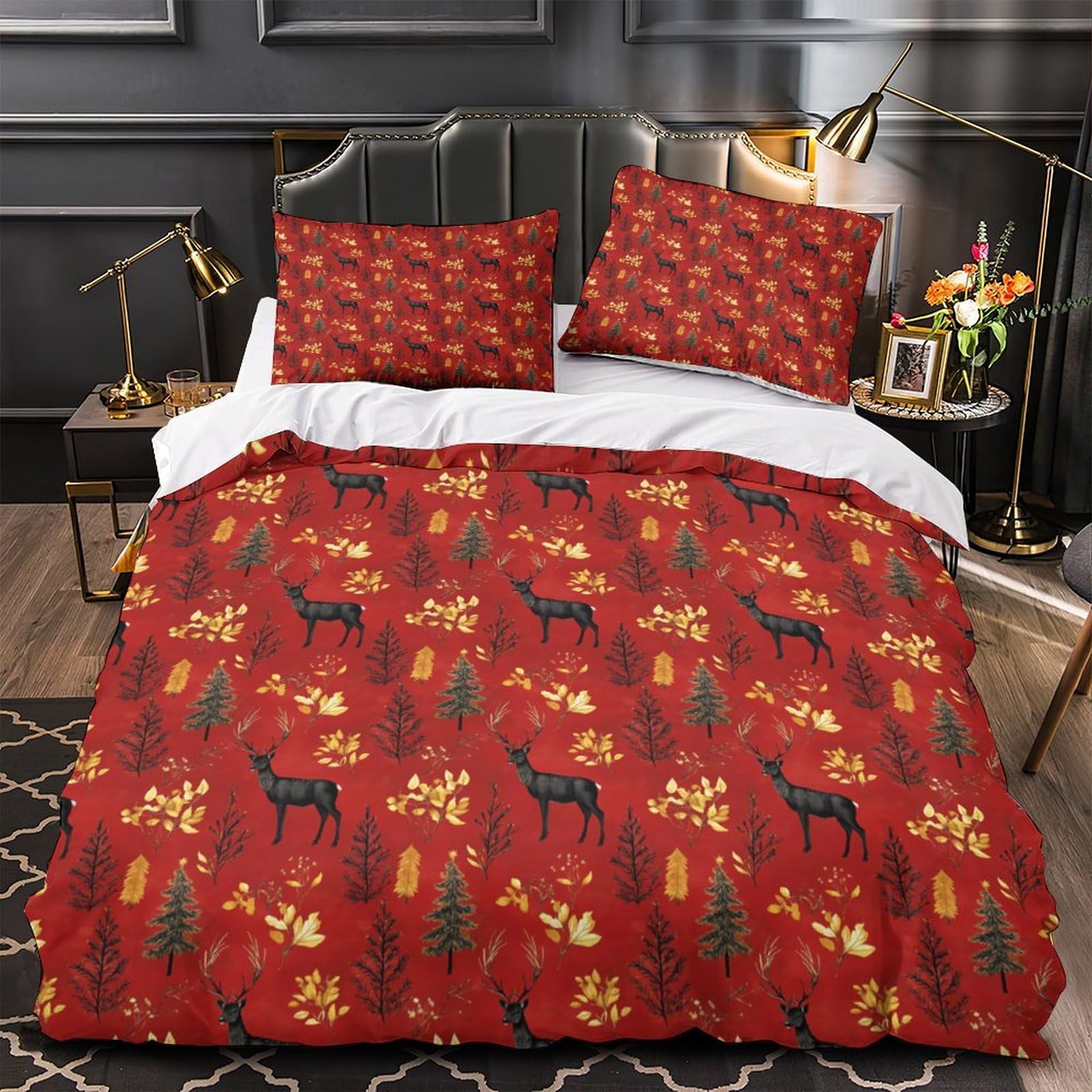 Housse de couette Teckel en microfibre douce et résistante avec fermeture éclair pratique