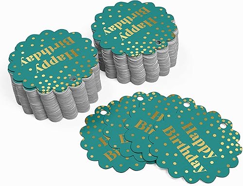 Miniatura 208 de Etiquetas colgantes para botellas de feliz cumpleaños, paquete de 100 unidades Blanco,Aqua Blue,Negro,Azul,Azul turquesa oscuro,Rosa