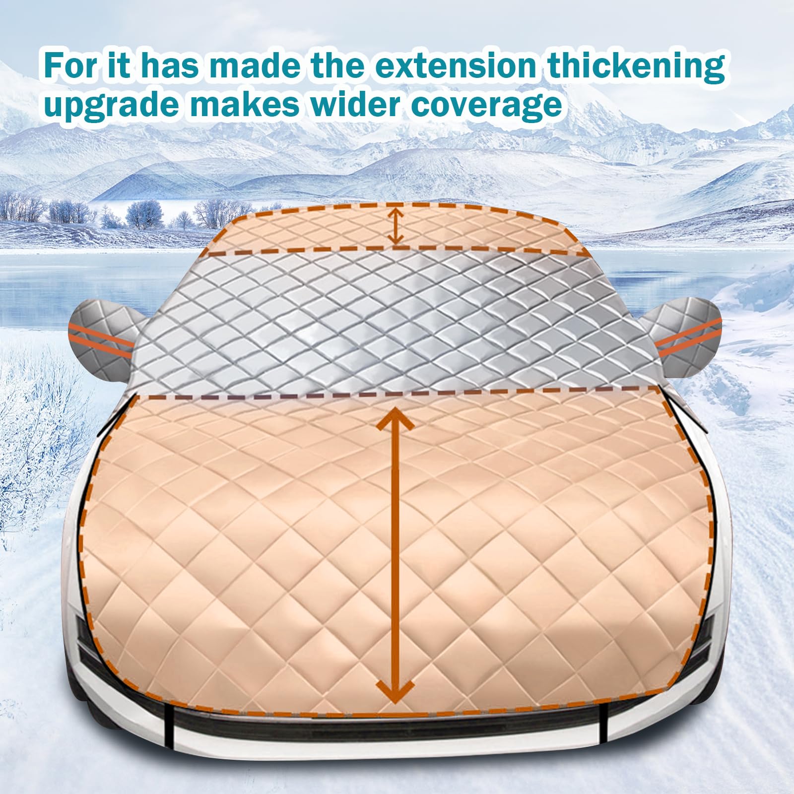 hifrom Frontscheibenabdeckung Auto Windschutzscheibe Schnee Abdeckung Auto Motorhaube Schnee Abdeckung, Winter Auto Scheibenabdeckung Windschutzscheibe Abdeckung für EIS Frost UV, Autos SUV LKW Vans