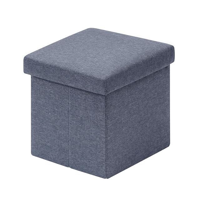 B FSOBEIIALEO Storage Ottoman Cube Linen Small Foot Seat for Living Room Bedroom Home Office Dorm Storage Footrest