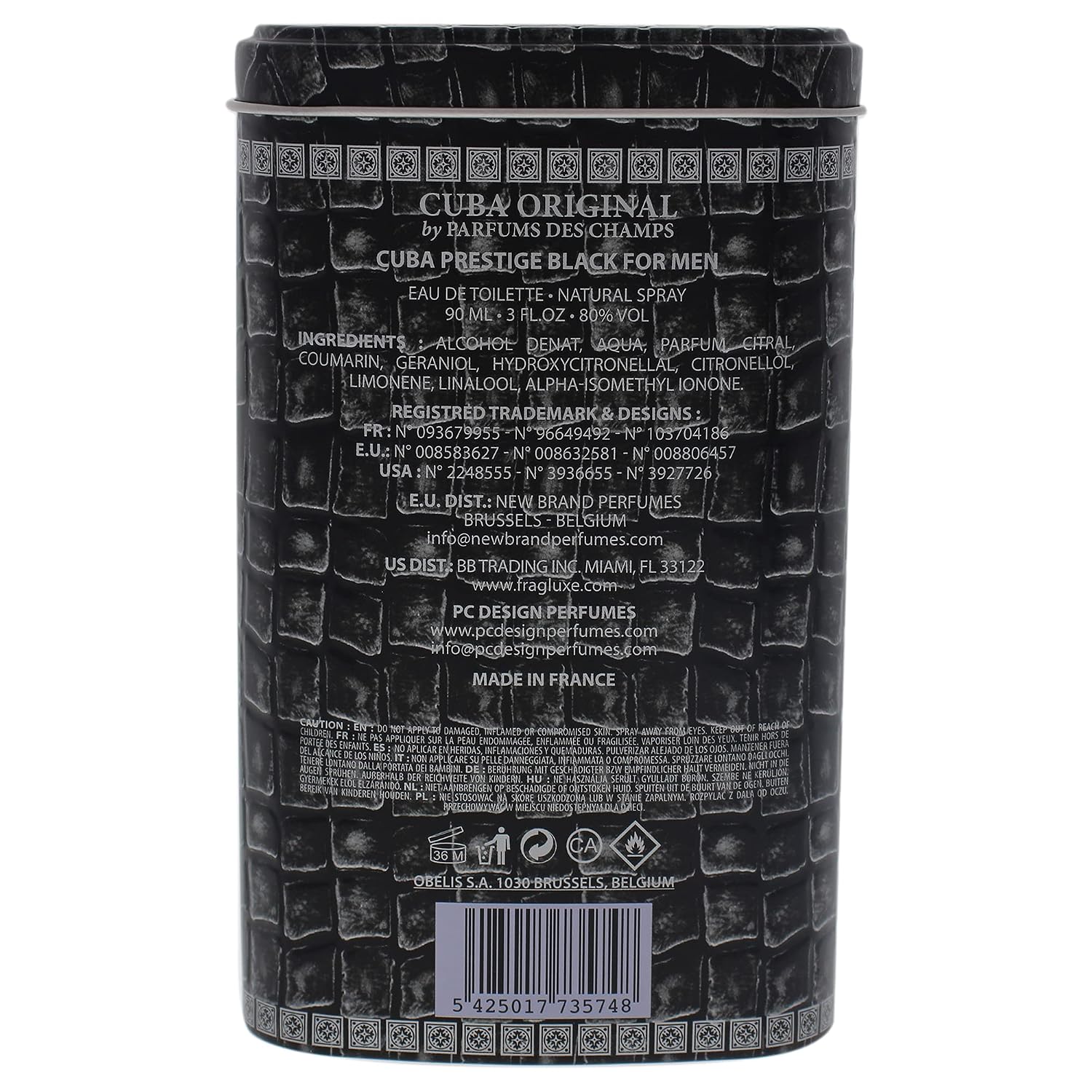 Cuba Cuba Prestige Black Men 3 oz EDT Spray