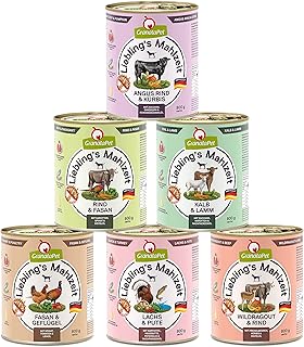 GranataPet Liebling's Mahlzeit Multipack 2, Wet Food for Dogs in Trial Pack, Complete Food without Grains, Dog Food with High Meat Content and High-Quality Oils, 6 x 800 g product image