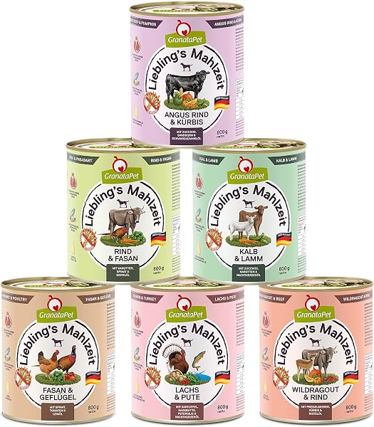 GranataPet Hundmat Multipack 6 x 800g med hög kötthalt