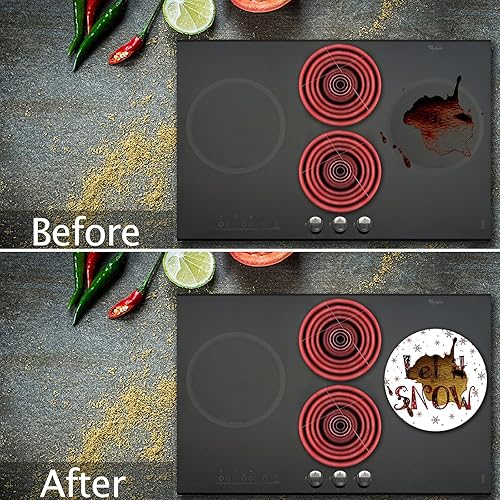 Miniatura 3 de Juego de fundas redondas para quemadores de estufa familiares, fundas para quemadores de estufa de gas con estampado navideño, fundas para