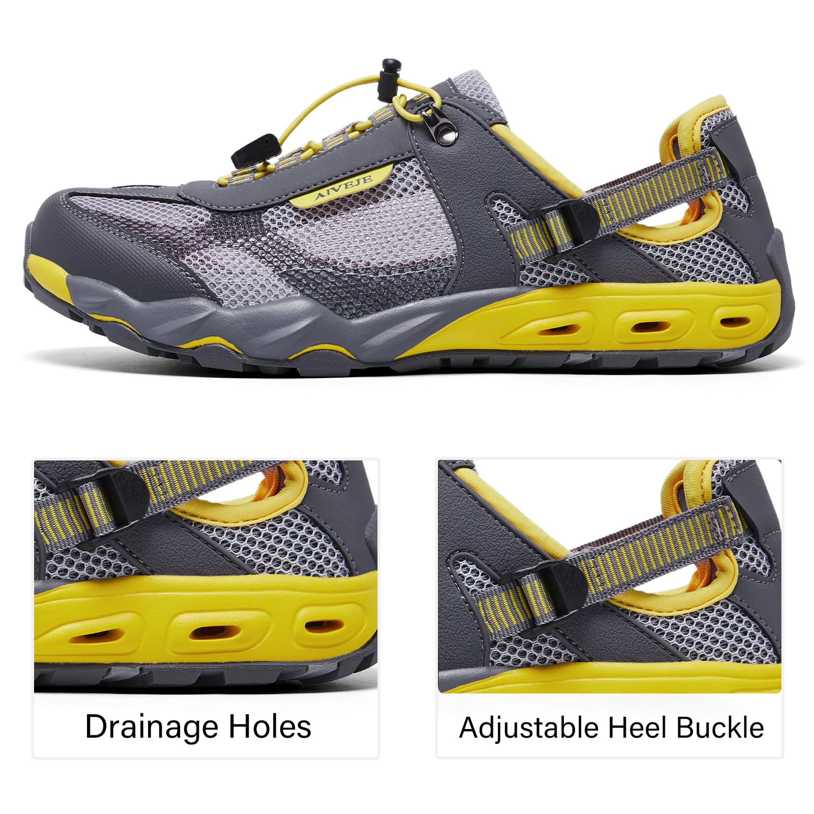 Zapatos de agua para hombre, antideslizantes, de secado rápido, para verano, al aire libre, senderismo, atletismo