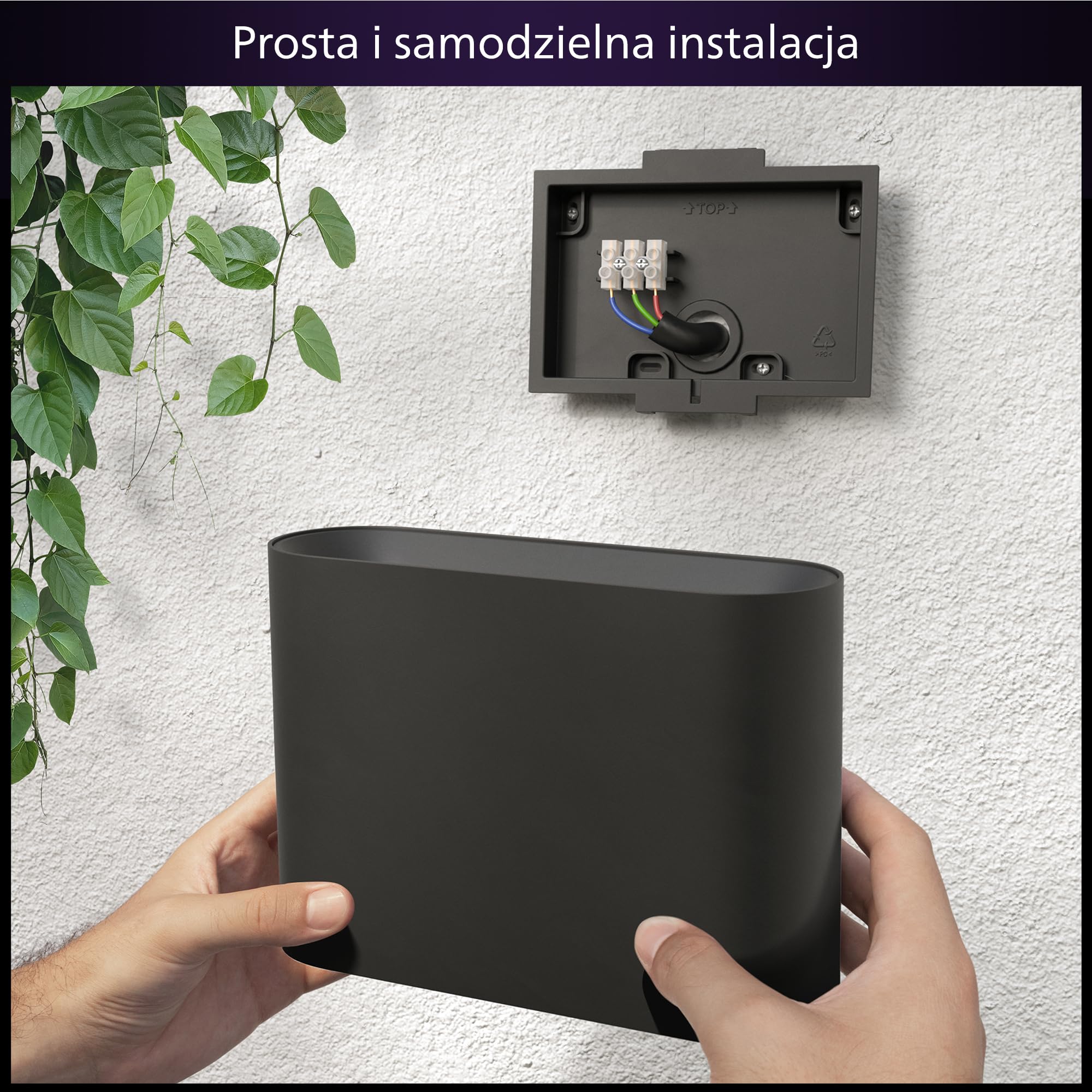 Philips Hue Kinkiet White and Color Ambiance Dymera - Kinkiet Ścienny do Użytku Wewnętrznego i Zewnętrznego, Światło Białe, Kolorowe - Oświetlenie Elewacji - na Zewnątrz Wymagany Mostek