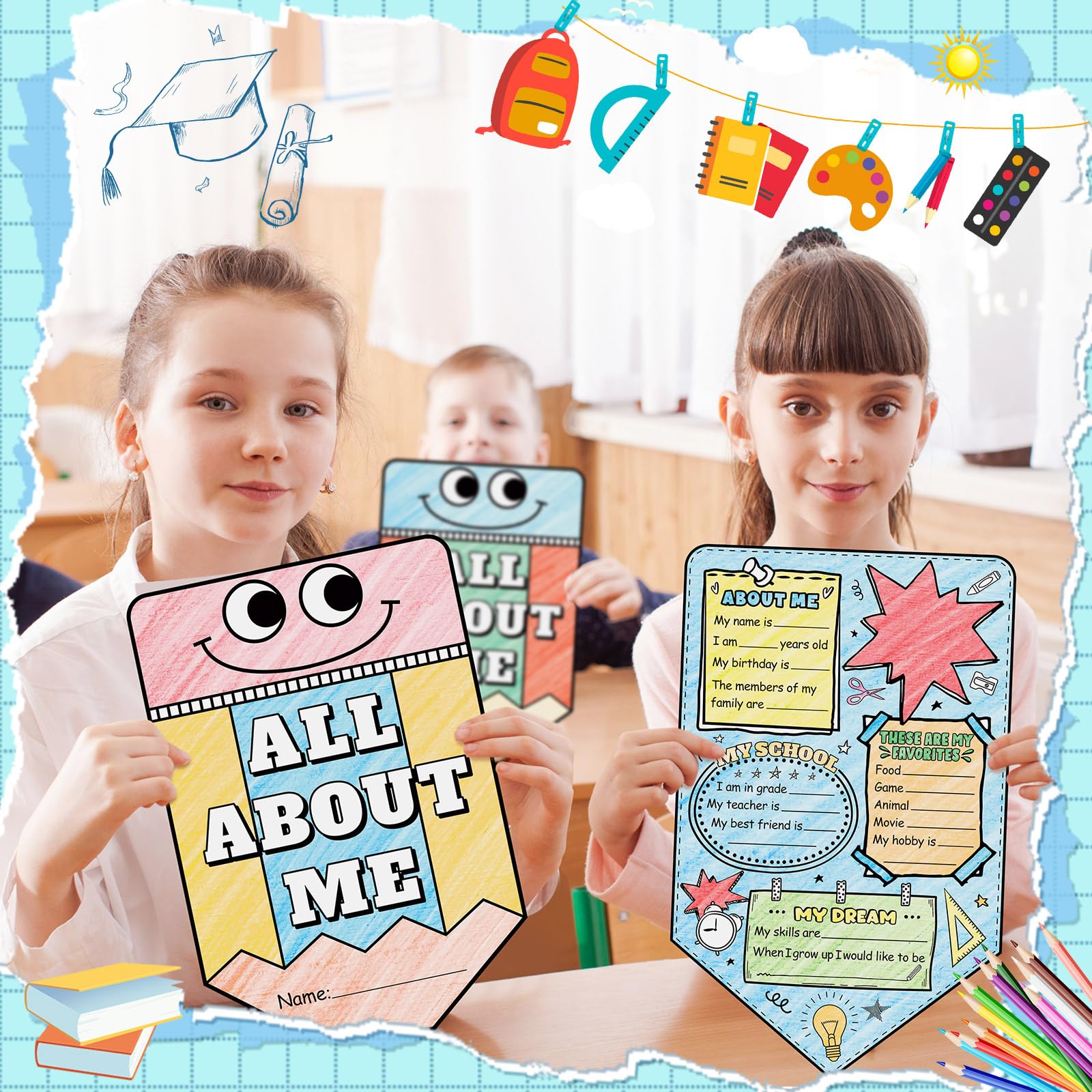 Snapklik.com : Colarr 40 Pcs All About Me Posters Star Student DIY ...