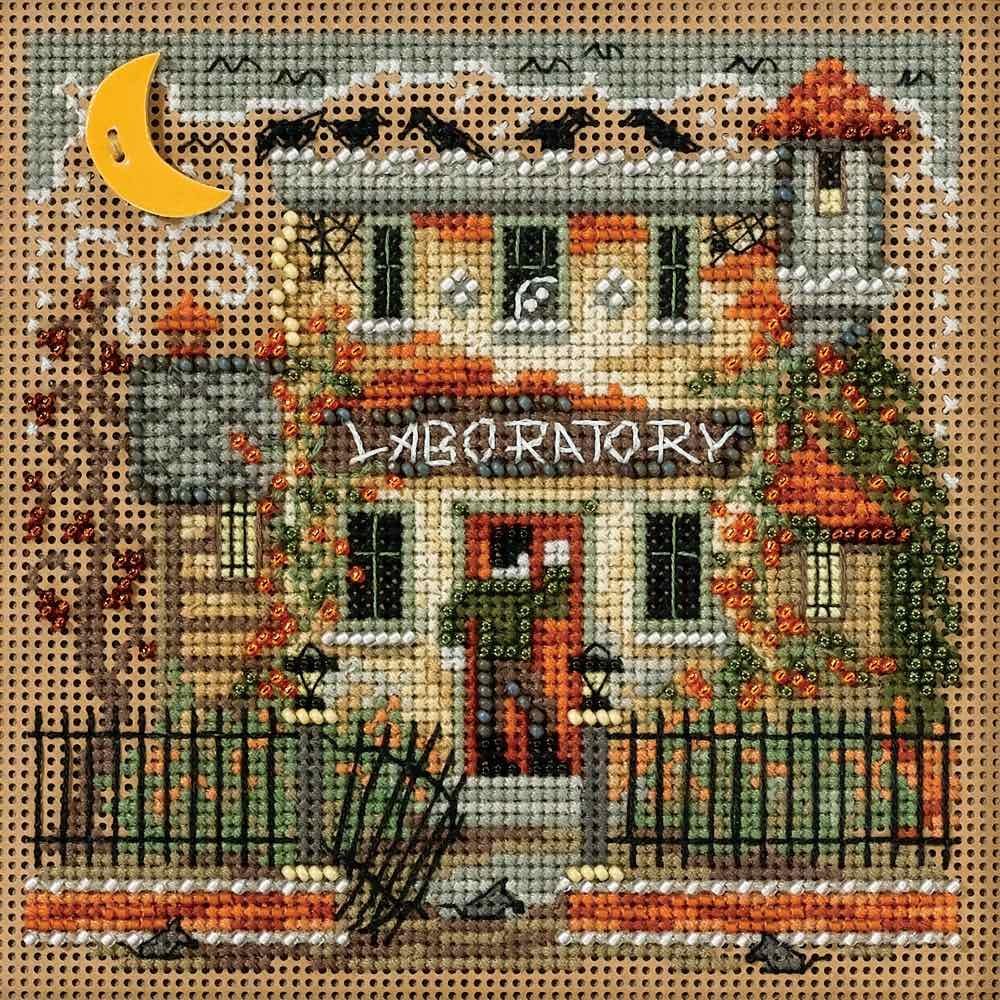 Haunted Laboratory Beaded Counted Halloween Cross Stitch Kit Mill Hill MH141623 Buttons & Beads 2016 Autumn