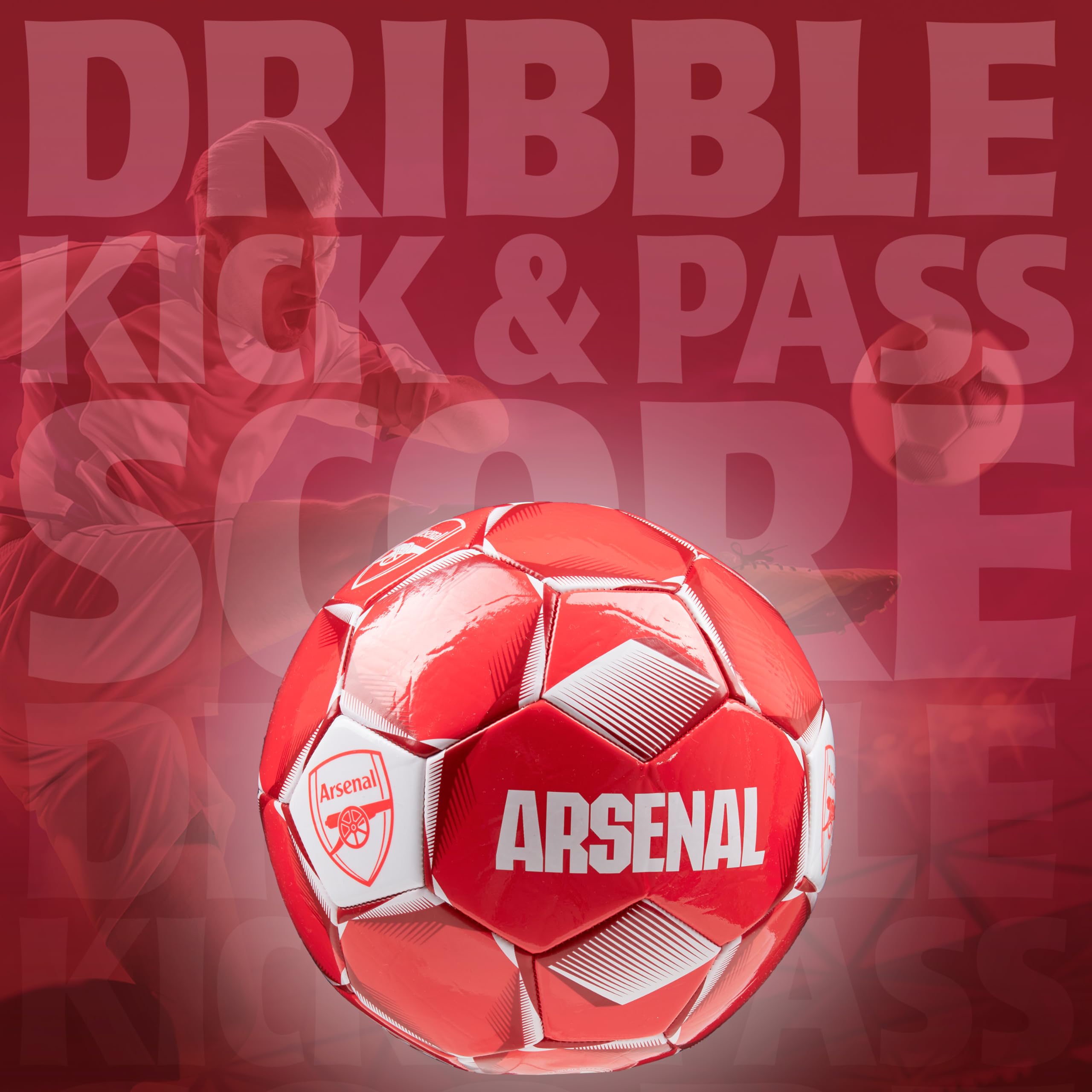 Arsenal F.C. Football Soccer Ball for Adults Teenagers Kids Training Football Size 3, 4 or 5 - Arsenal Merchandise (Red, Size 3) - Image 3