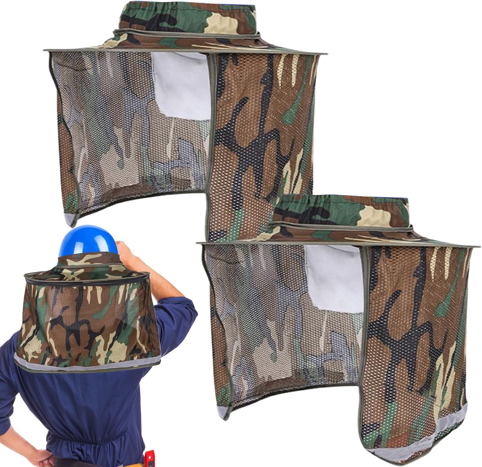 Hard Hat Sun Shade Full Brim,Sun Visor Neck Shade | UV Protection Helmet Accessories with Reflective Strip for Camping Hiking Fishing