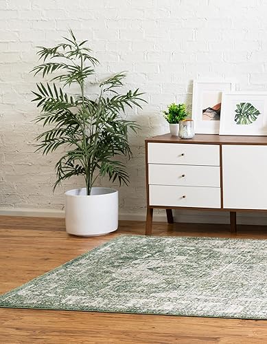 Miniatura 4 de Unique Loom Isabella Collection - Alfombra de área Adjani (5 pies 1 pulgada x 8 pies, rectangular, verdemarfil)