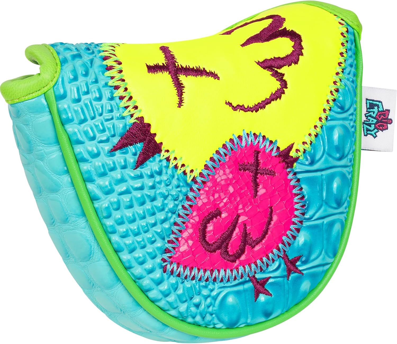 Big Crazy DF3 Putter Cover - Funny Birdie Design Golf Head Covers with PU Leather- Magnetic Closure - Driver Headcover Mallet Putter Cover for OZ1 MEZZ 1 MEZZ1 MAX Putters - Practical Golf Gift