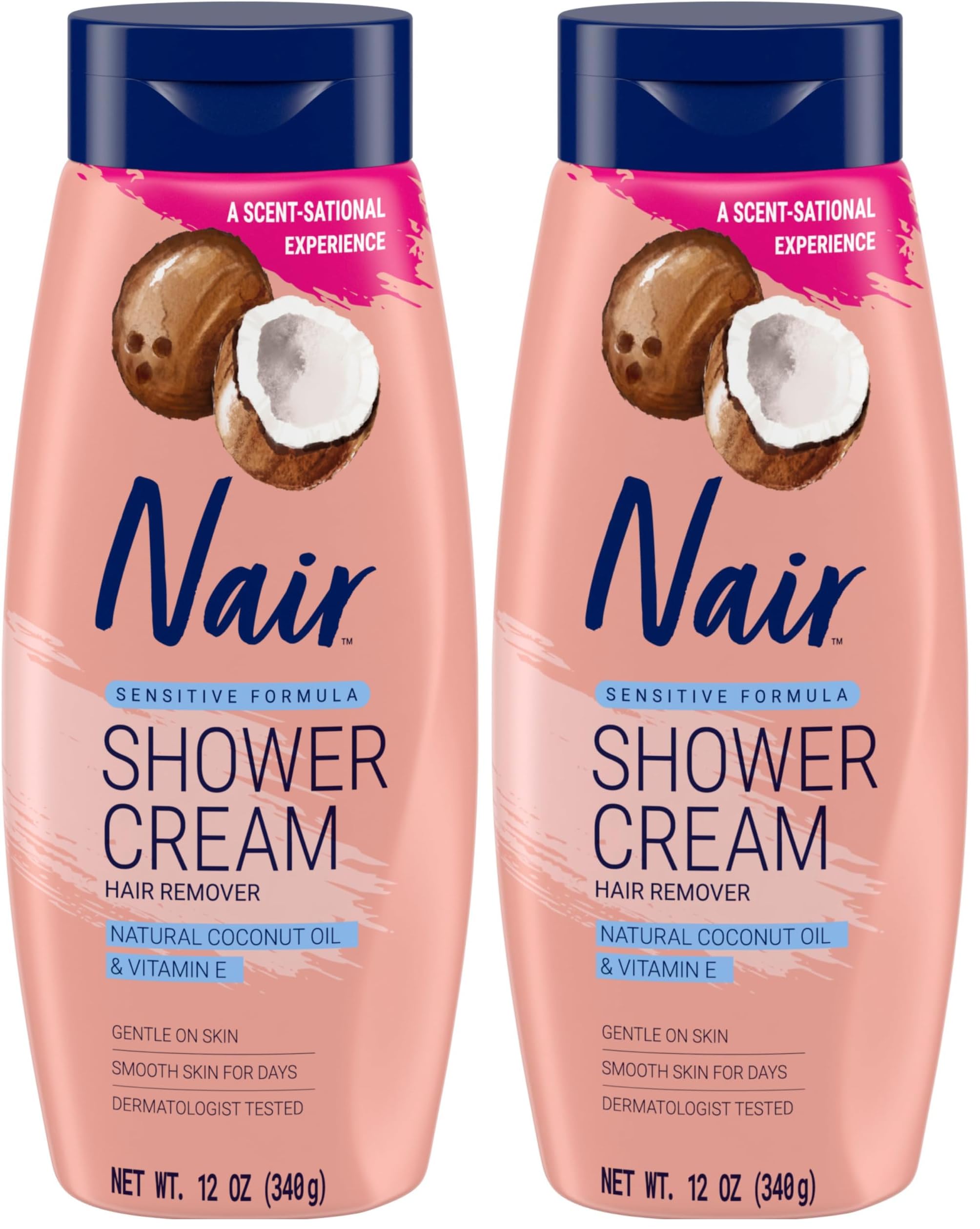 Nair Sensitive Shower Cream Hair Remover with Coconut Oil and Vitamin E